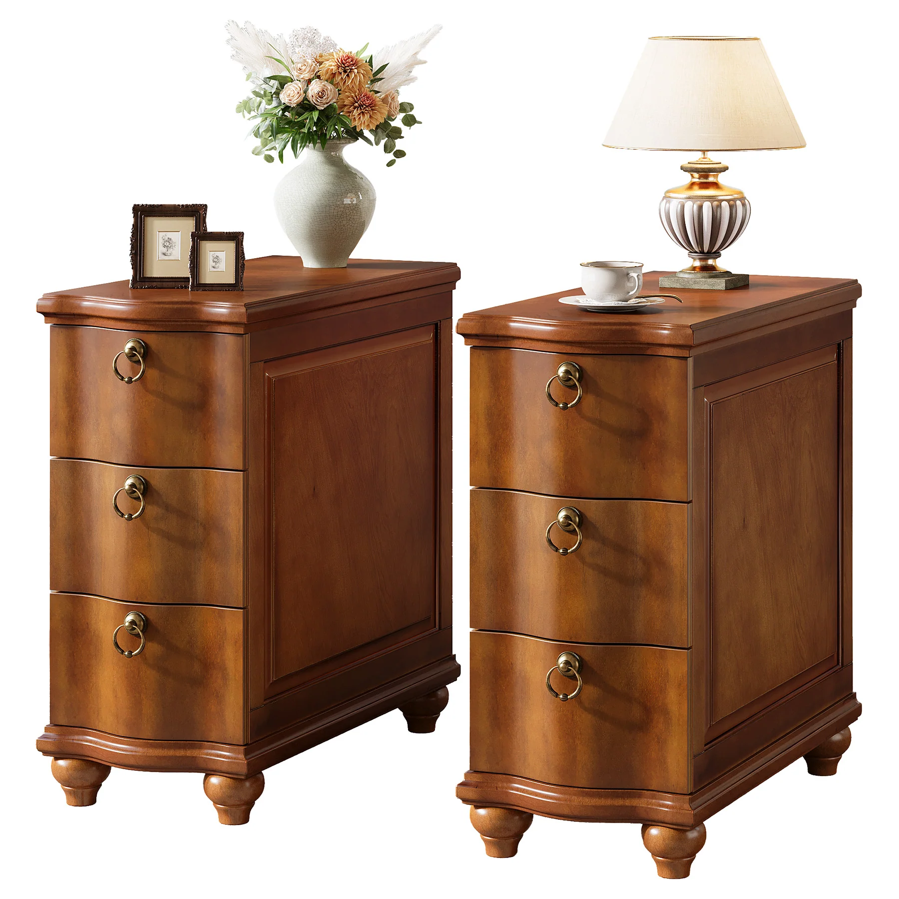Tribesigns 11.02-Inch Wide Wooden Nightstand with 3 Drawers and Solid Wood Legs, No Assembly Narrow Bedside Table for Bedroom - Image 11