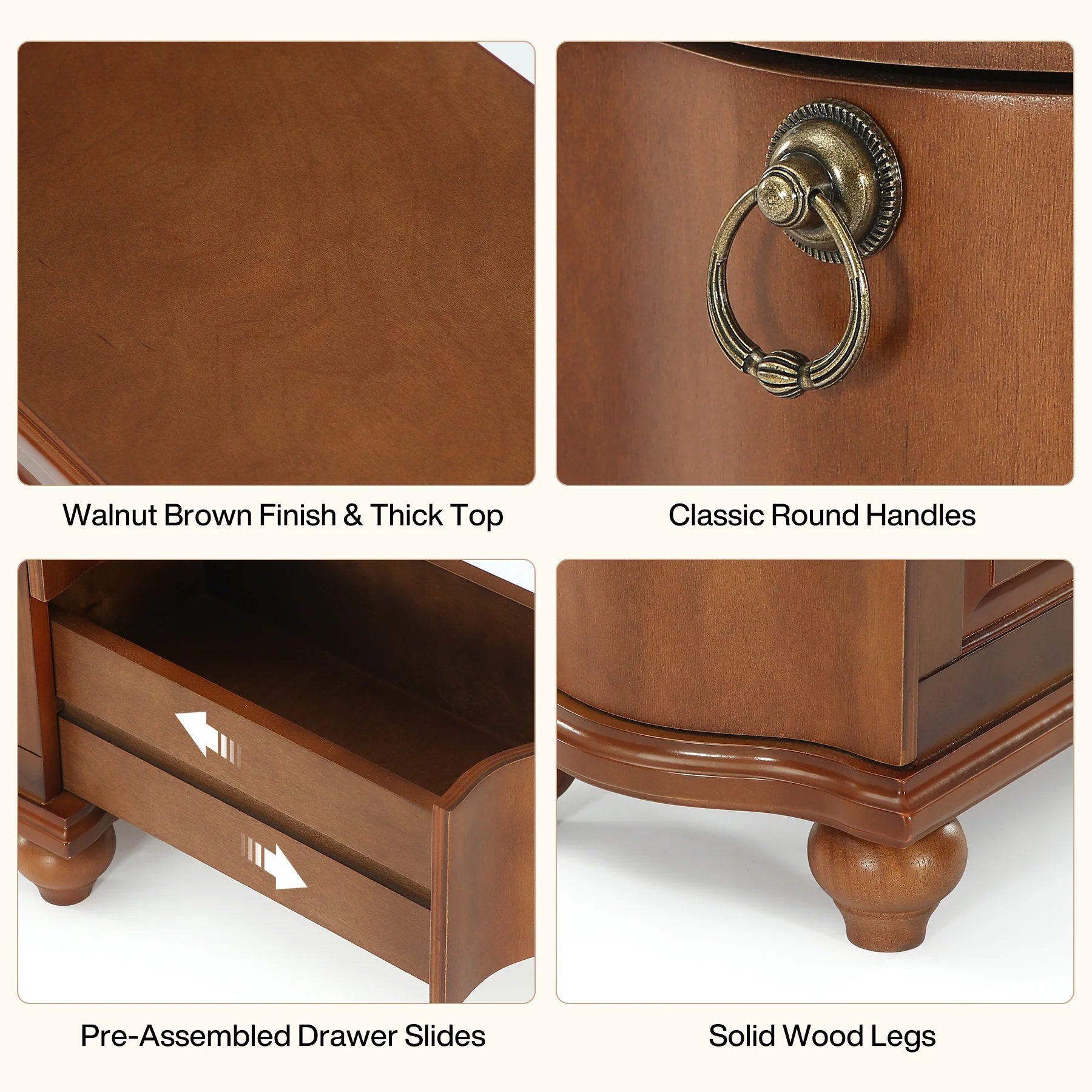 Tribesigns 11.02-Inch Wide Wooden Nightstand with 3 Drawers and Solid Wood Legs, No Assembly Narrow Bedside Table for Bedroom - Image 5