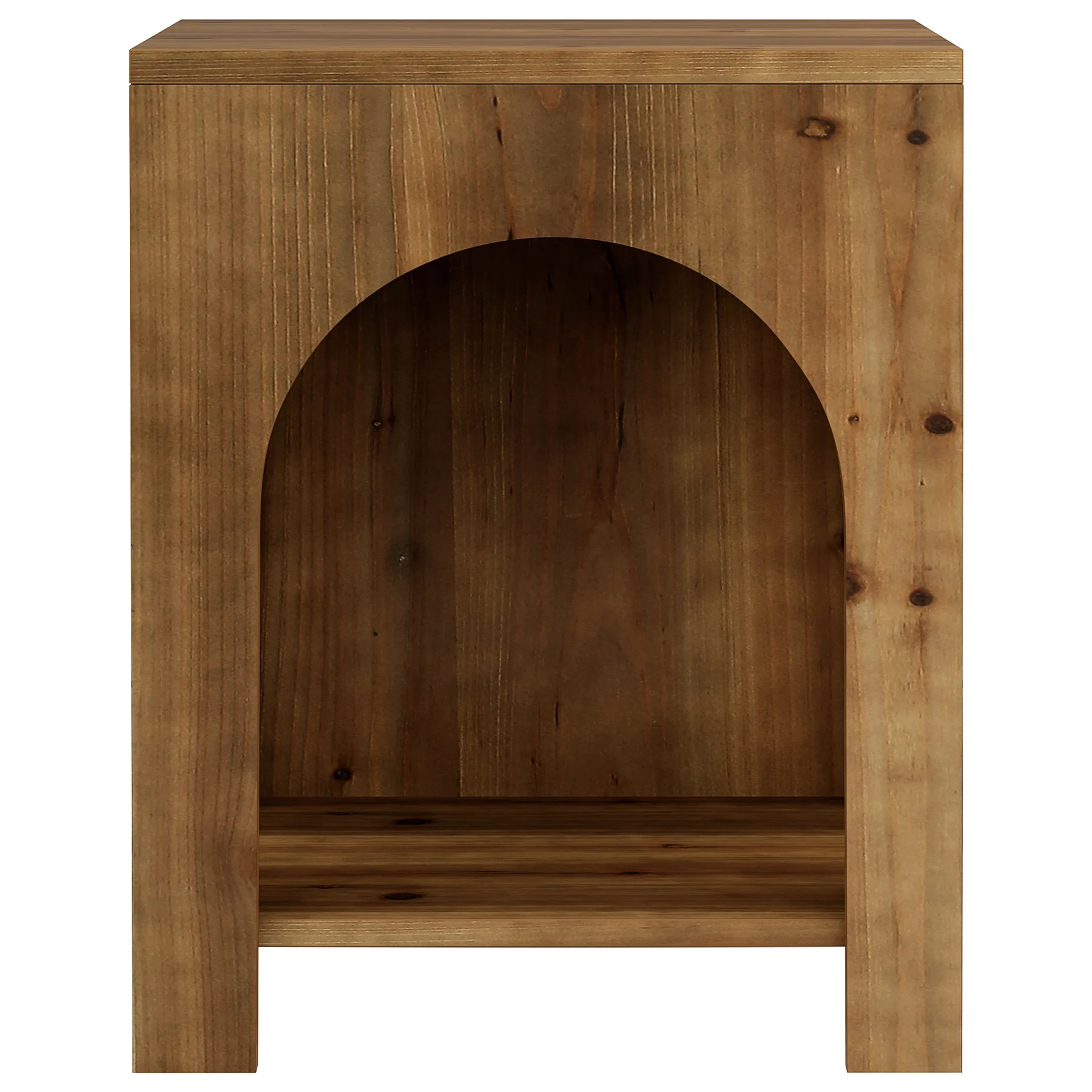 Tribesigns 19.69-Inch Farmhouse Side Table with Arch Design, Wooden End Table for Living Room - Image 11