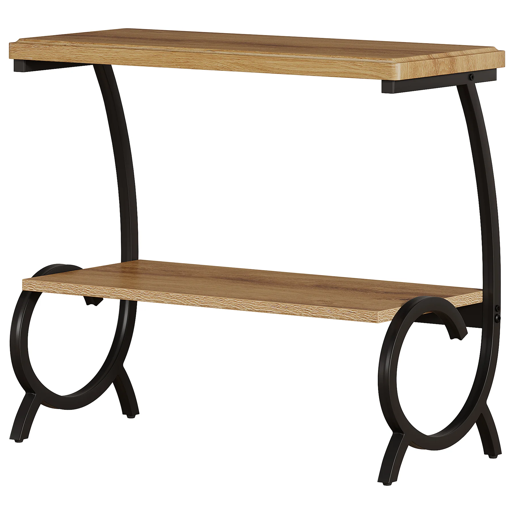 Tribesigns 23.6-Inch Tall 2-Tier End Table, Narrow Couch Side Table with J-Shaped Metal Legs - Image 10