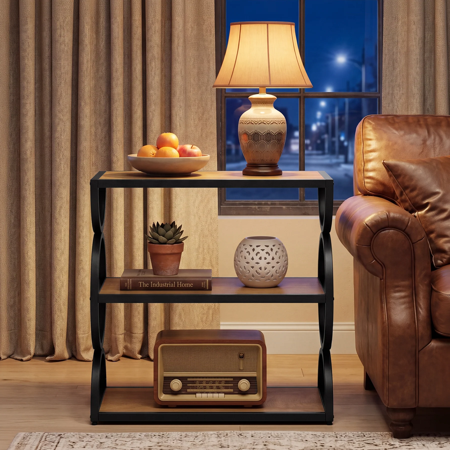 Tribesigns 23.6-Inch 3-Tier End Table with Circular Side Frame, Narrow Industrial Side Table with Storage Shelves for Living Room - Image 7
