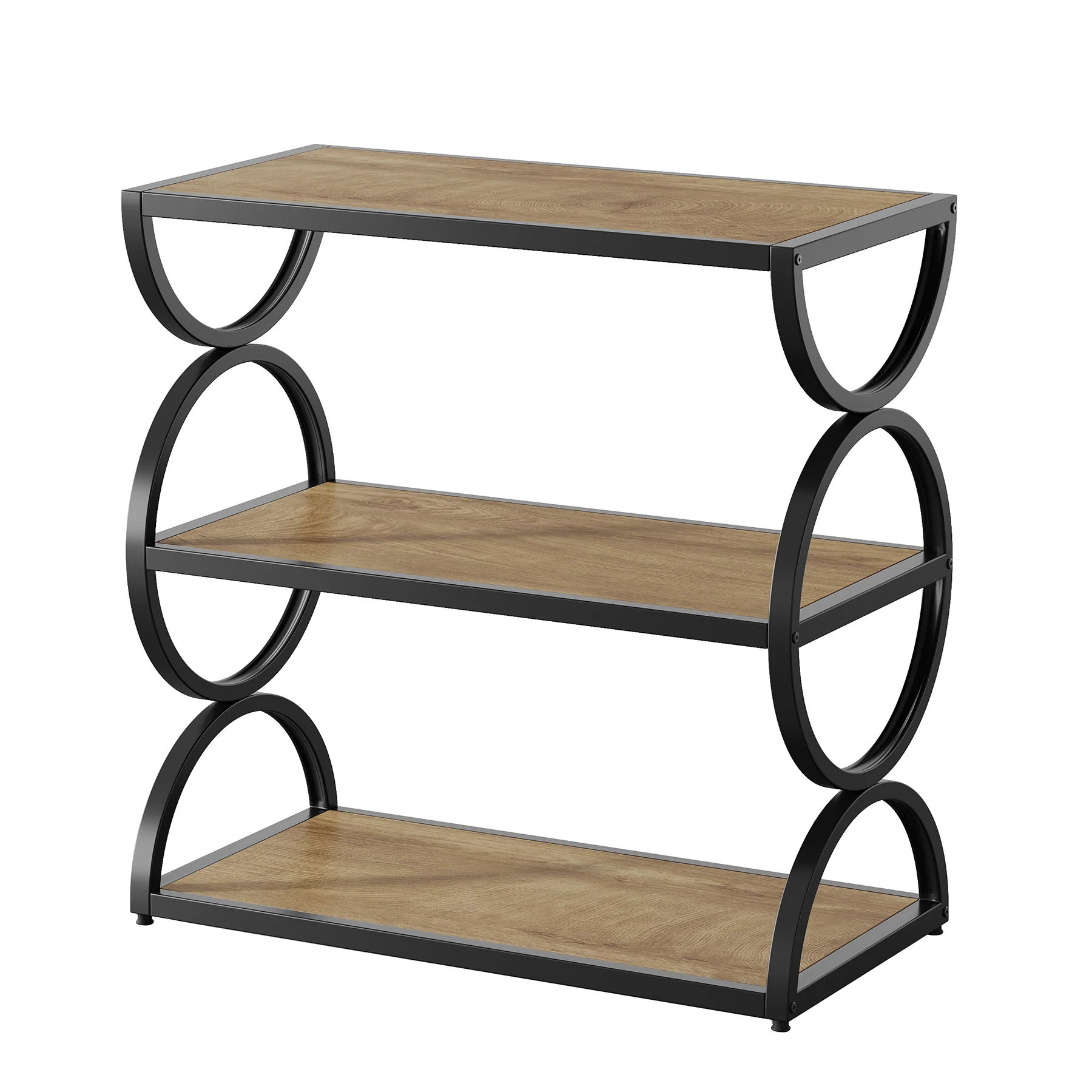 Tribesigns 23.6-Inch Nightstand with 3-Tier Storage Shelves and Circular Frame, Industrial Bedside Table for Bedroom and Small Spaces - Image 8