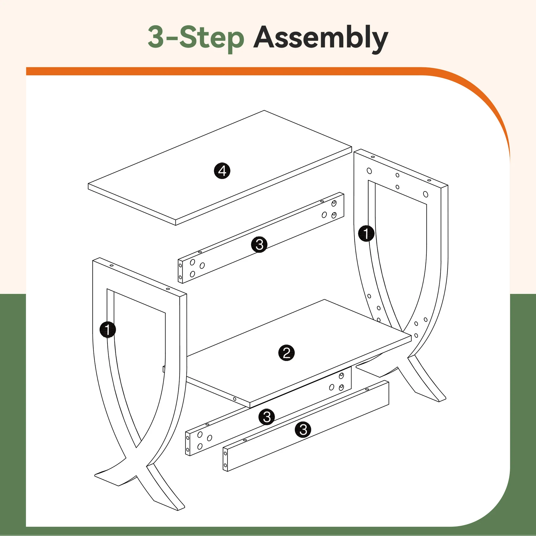 Tribesigns 23.62" Small Solid Wood Side Table with Arched Legs, 2-Tier End Table for Sofa Side - Image 5