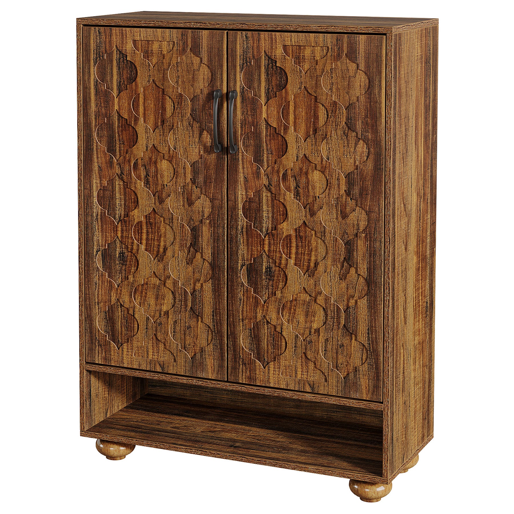 Tribesigns 31.5-Inch Solid Wood Shoe Cabinet for Entryway, Farmhouse Tall Shoe Storage Cabinet with Doors and Adjustable Shelves for Hallway - Image 13
