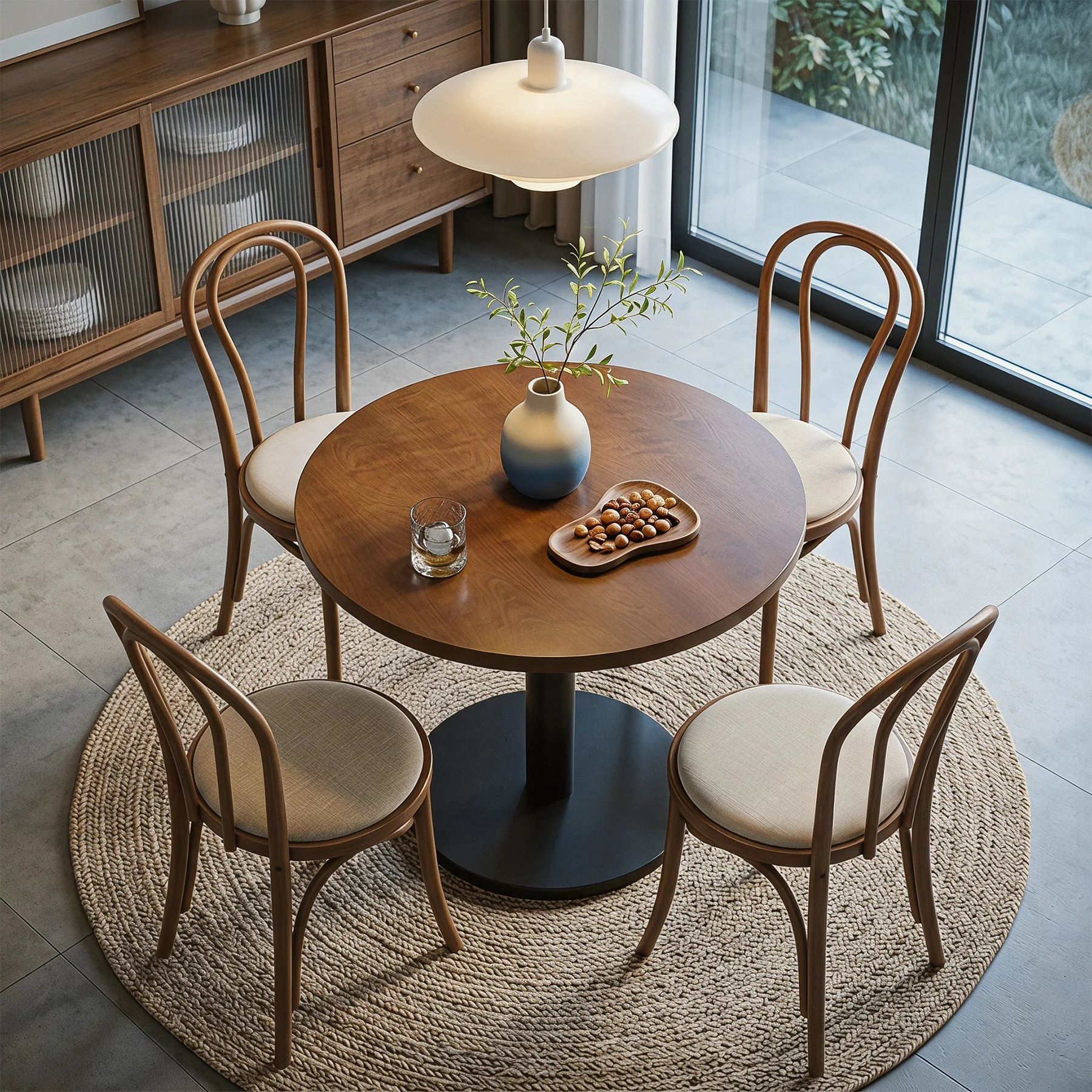 Tribesigns 31.5-Inch Round Dining Table with Black Metal Pedestal Base, Small Kitchen Table for 2-4 People in Dining Room - Image 6