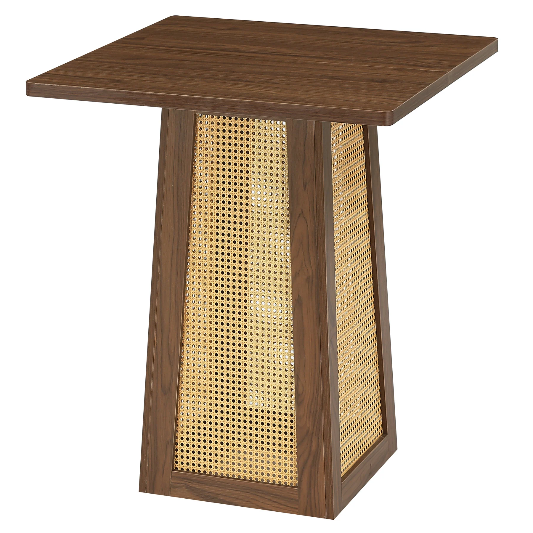 31.5-Inch Square Bar Table, Counter Height Pub Table with Rattan Pedestal Base for Home Bar Kitchen and Small Spaces - Image 11