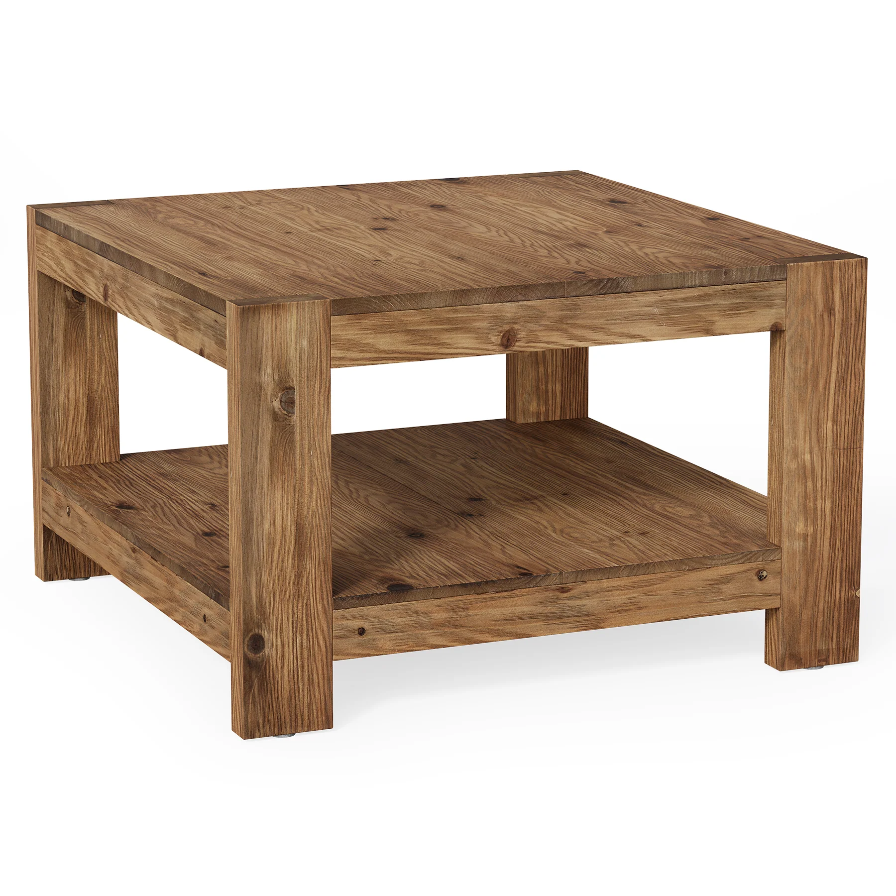 Tribesigns 31.5-Inch Square Farmhouse Coffee Table with Storage Shelf, Solid Wood Center Table for Living Room - Image 13