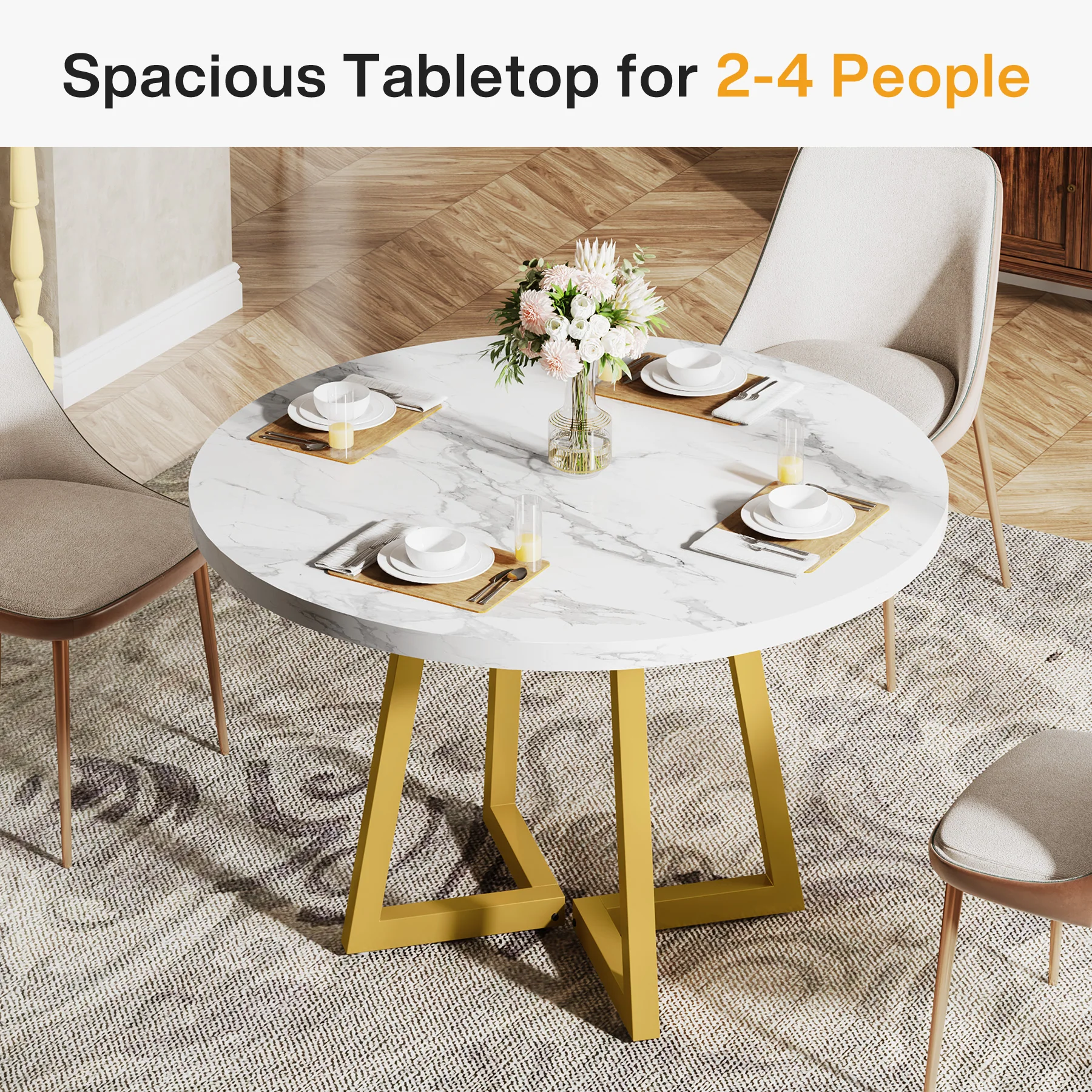31.5" Industrial Round Dining Table Cafe-Style Table - Image 10