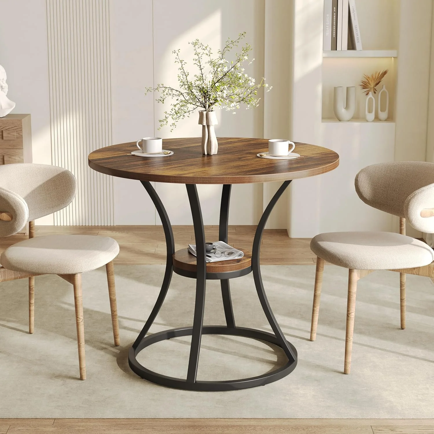 Tribesigns 31.5" Round Dining Table, Farmhouse Table for 2-4