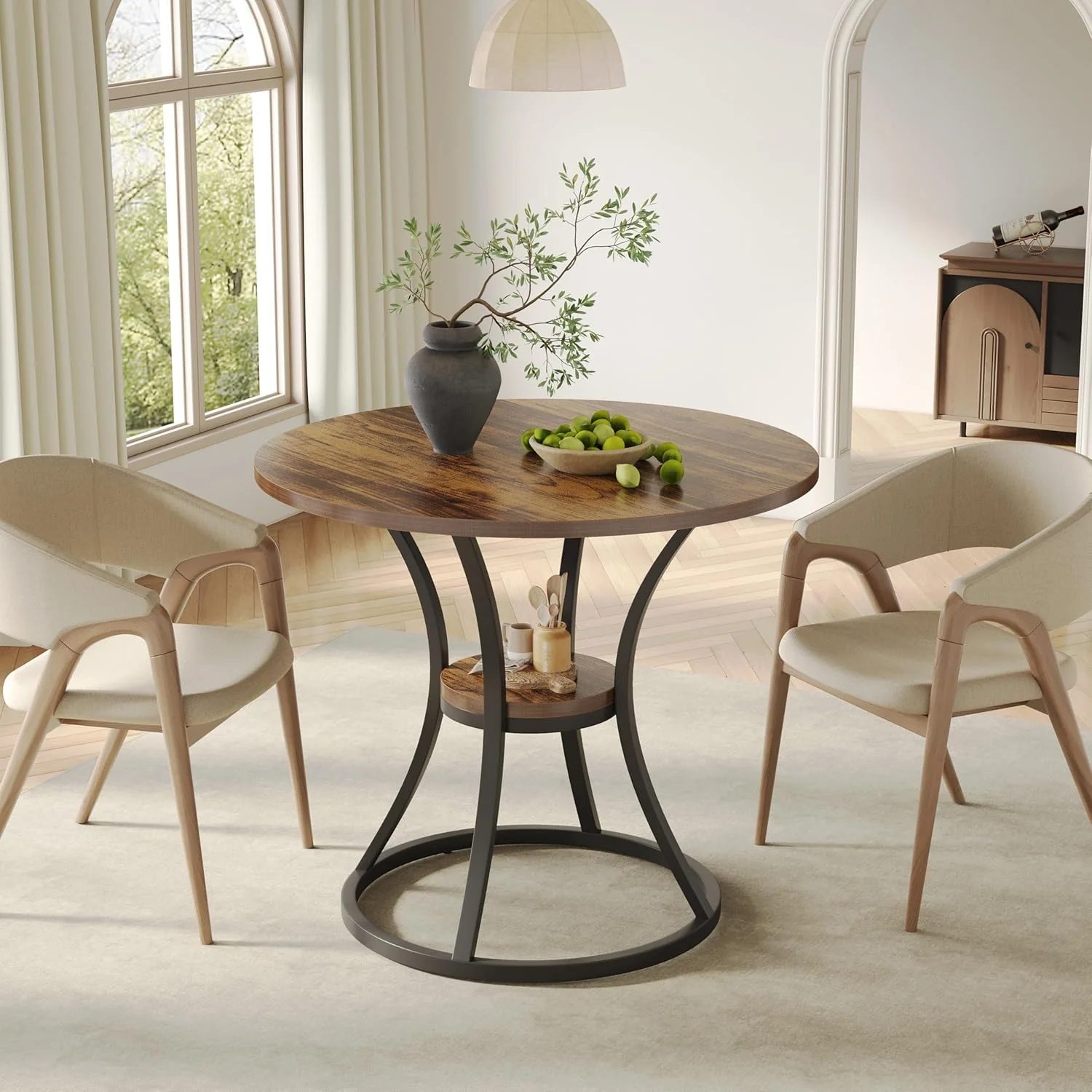 Tribesigns 31.5" Round Dining Table, Farmhouse Table for 2-4 - Image 3