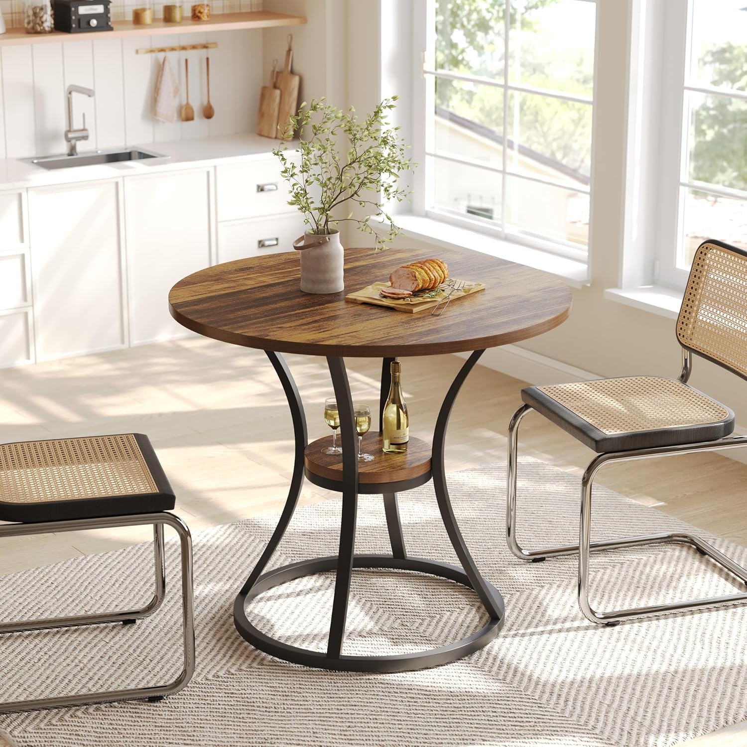 Tribesigns 31.5" Round Dining Table, Farmhouse Table for 2-4 - Image 4