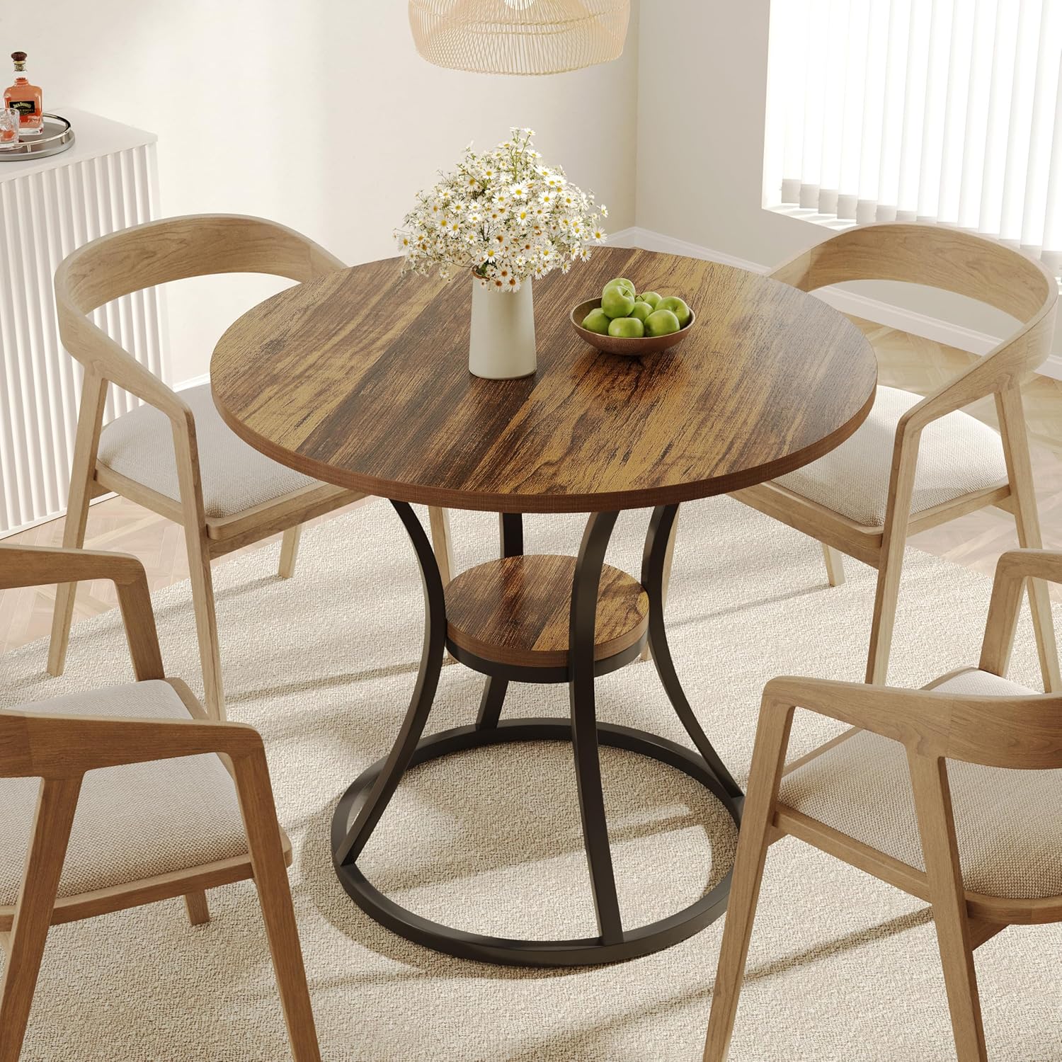 Tribesigns 31.5" Round Dining Table, Farmhouse Table for 2-4 - Image 5