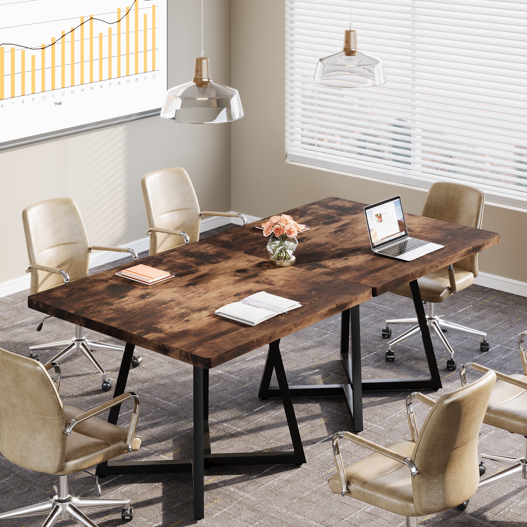 31.5" Square Meeting Table - Compact Wood Conference Table for Small Office & Seminar Rooms - Image 19