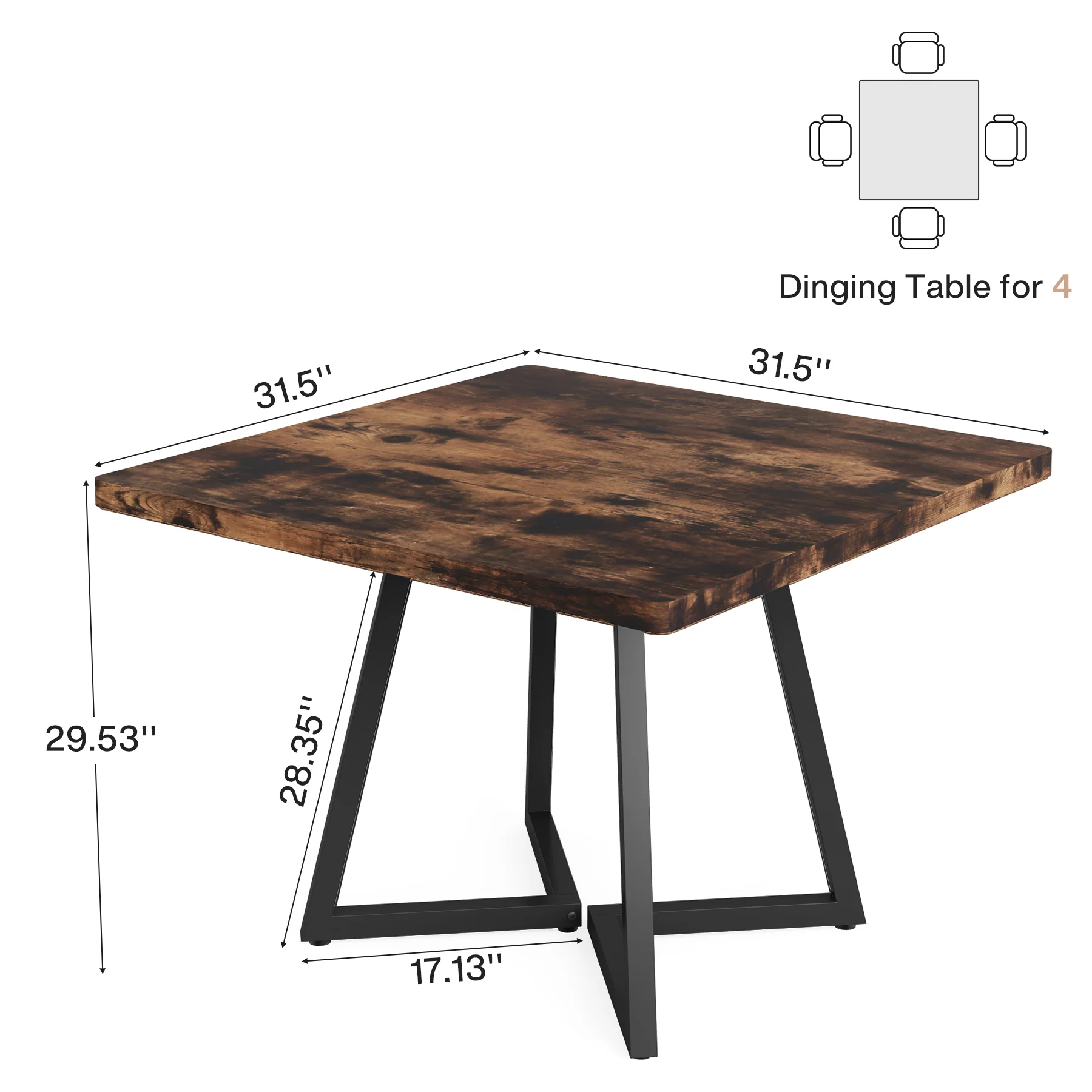31.5" Square Meeting Table - Compact Wood Conference Table for Small Office & Seminar Rooms - Image 20
