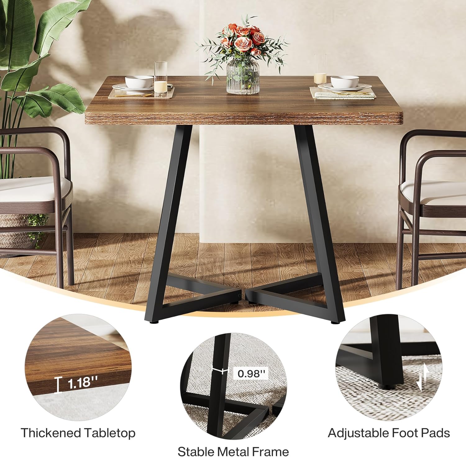 31.5" Square Meeting Table - Compact Wood Conference Table for Small Office & Seminar Rooms - Image 4