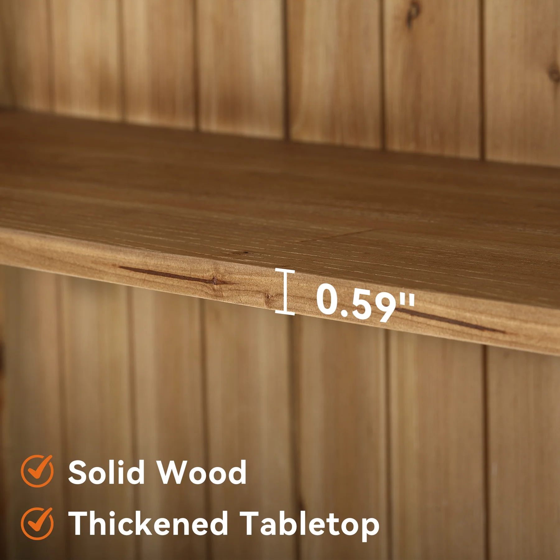 Tribesigns 5-Tier Farmhouse Bookcase with Slatted Back Panel, Solid Wood Bookshelf for Home Office and Library - Image 3