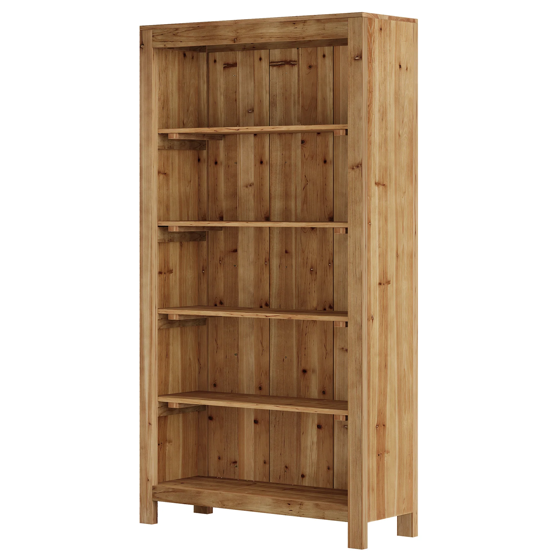 Tribesigns 5-Tier Farmhouse Bookcase with Slatted Back Panel, Solid Wood Bookshelf for Home Office and Library - Image 7