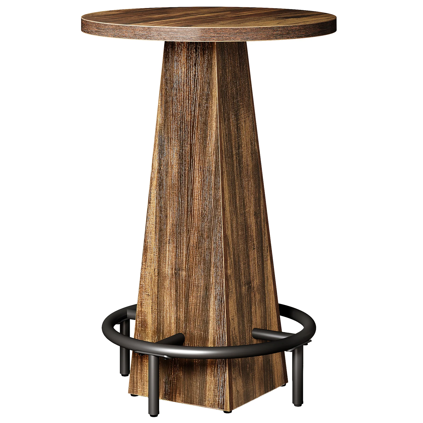 Tribesigns 37.4-Inch High Round Dining Table with Metal Footrest, Counter Height Kitchen Table for Small Dining Spaces - Image 11