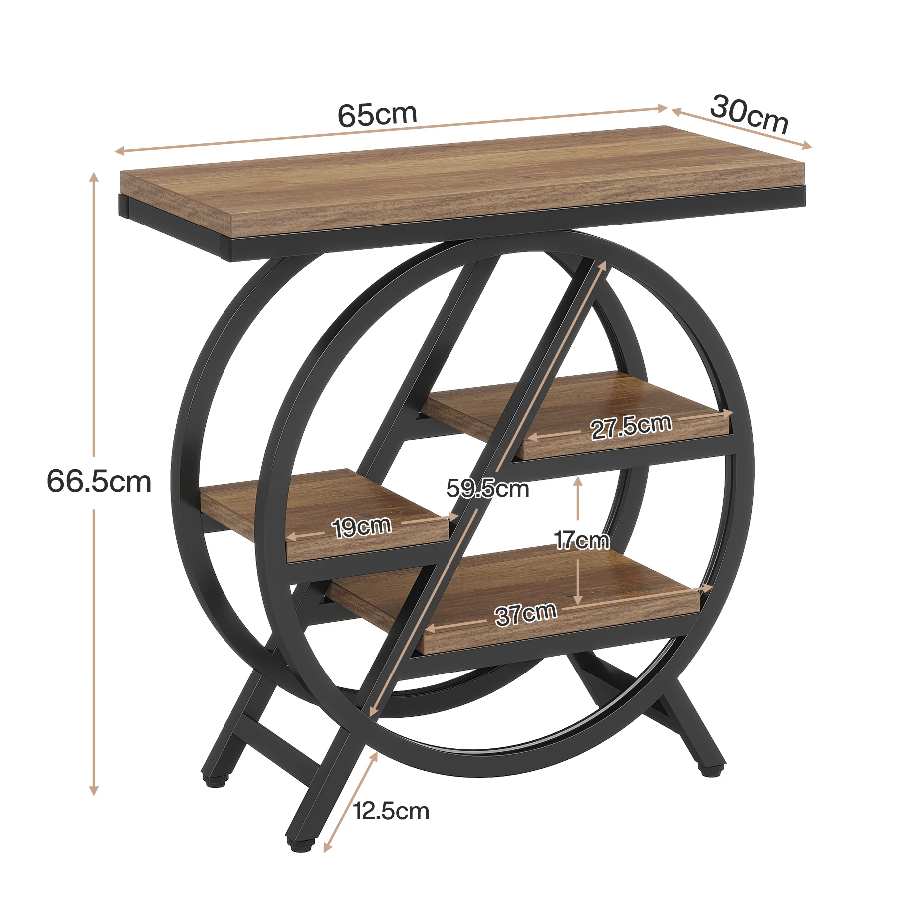 4-Tier End Table, Small Side Table Snack Table with Storage Shelves - Image 17