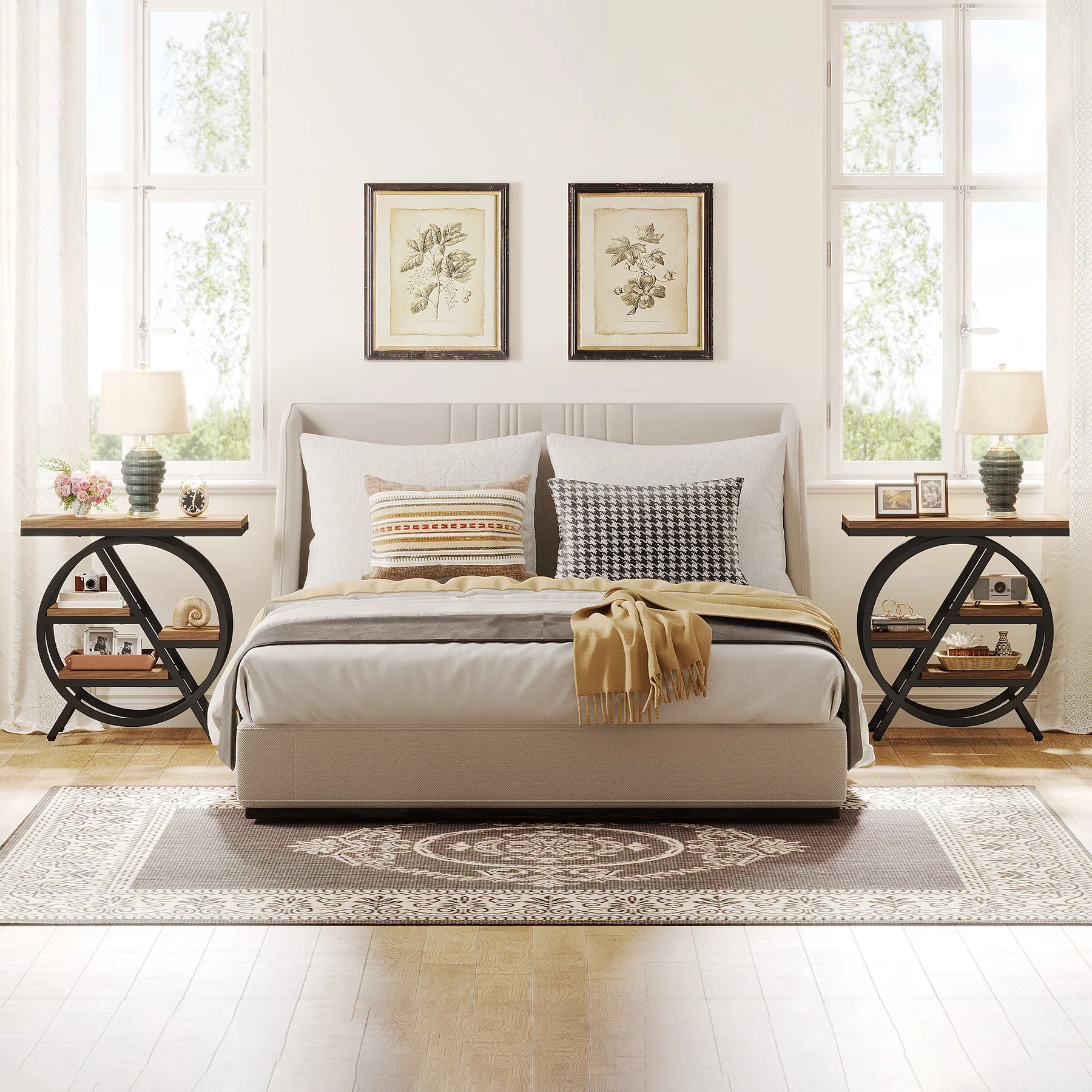 4-Tier End Table, Small Side Table Snack Table with Storage Shelves - Image 19