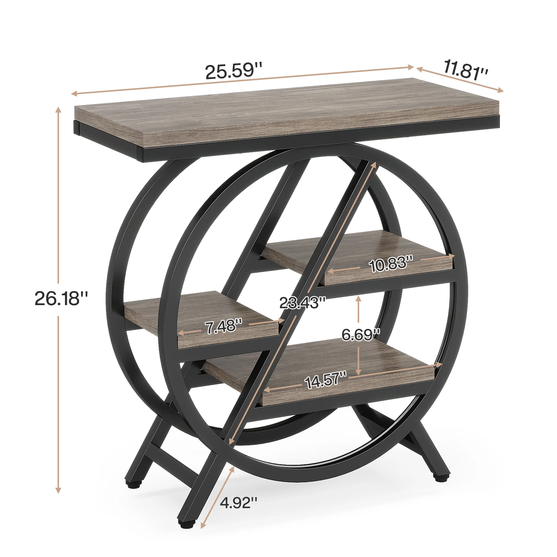 4-Tier End Table, Small Side Table Snack Table with Storage Shelves - Image 30