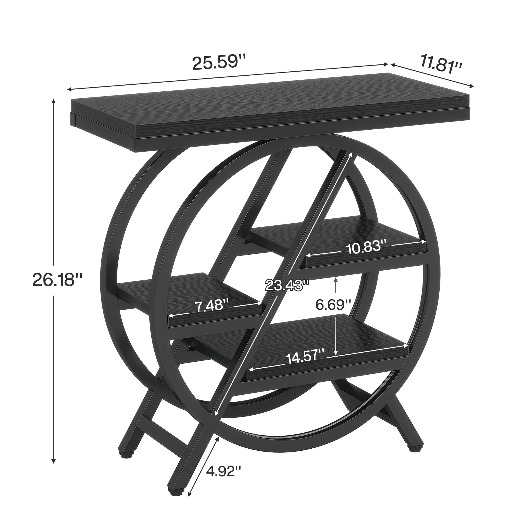 4-Tier End Table, Small Side Table Snack Table with Storage Shelves - Image 39