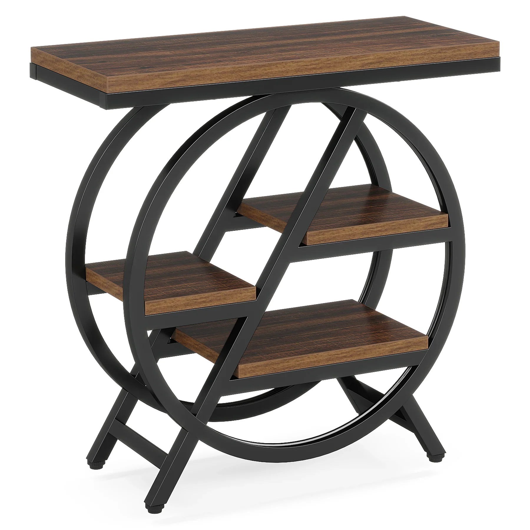 4-Tier End Table, Small Side Table Snack Table with Storage Shelves - Image 46