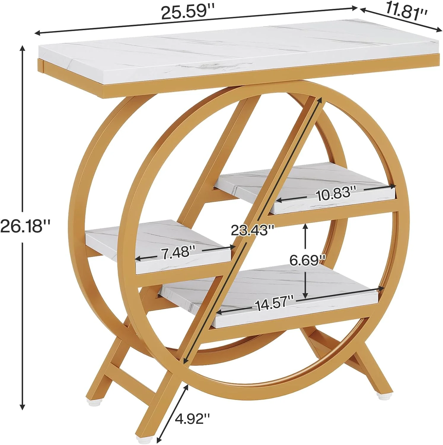 4-Tier End Table, Small Side Table Snack Table with Storage Shelves - Image 8