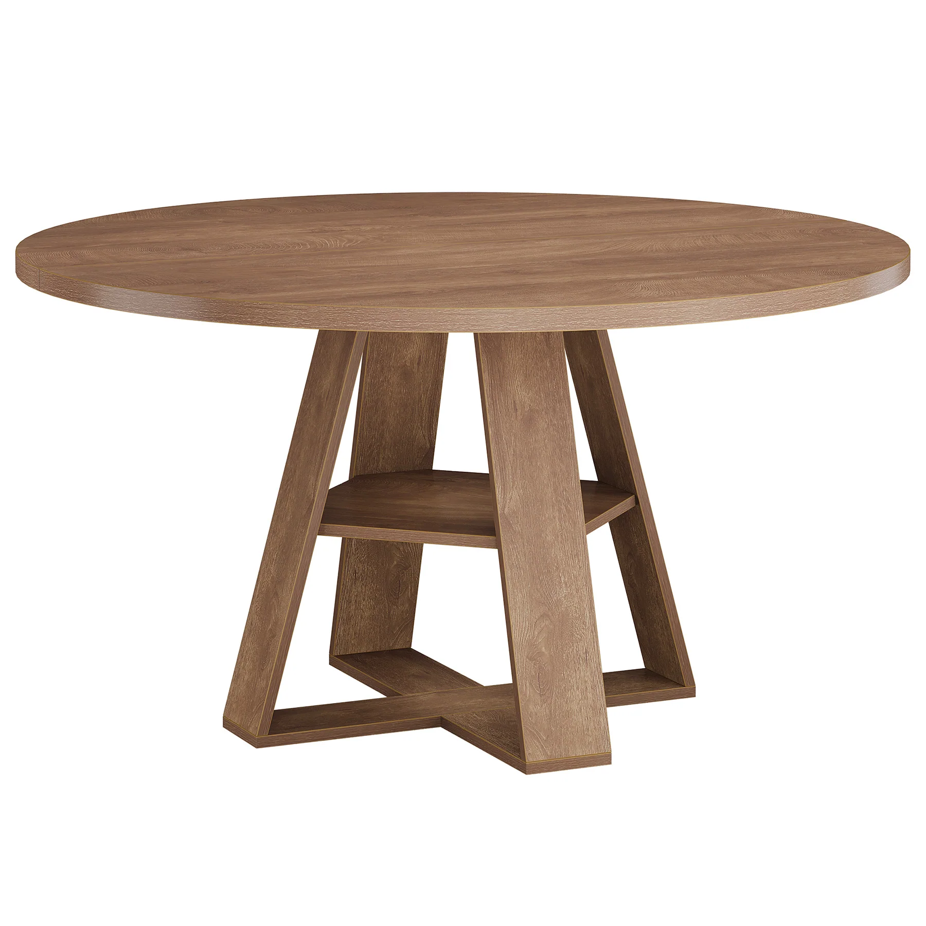Tribesigns 47.24-Inch Round Conference Table for 4, Office Meeting Table with Lower Storage Shelf and X-Cross Base for Conference Room - Image 10