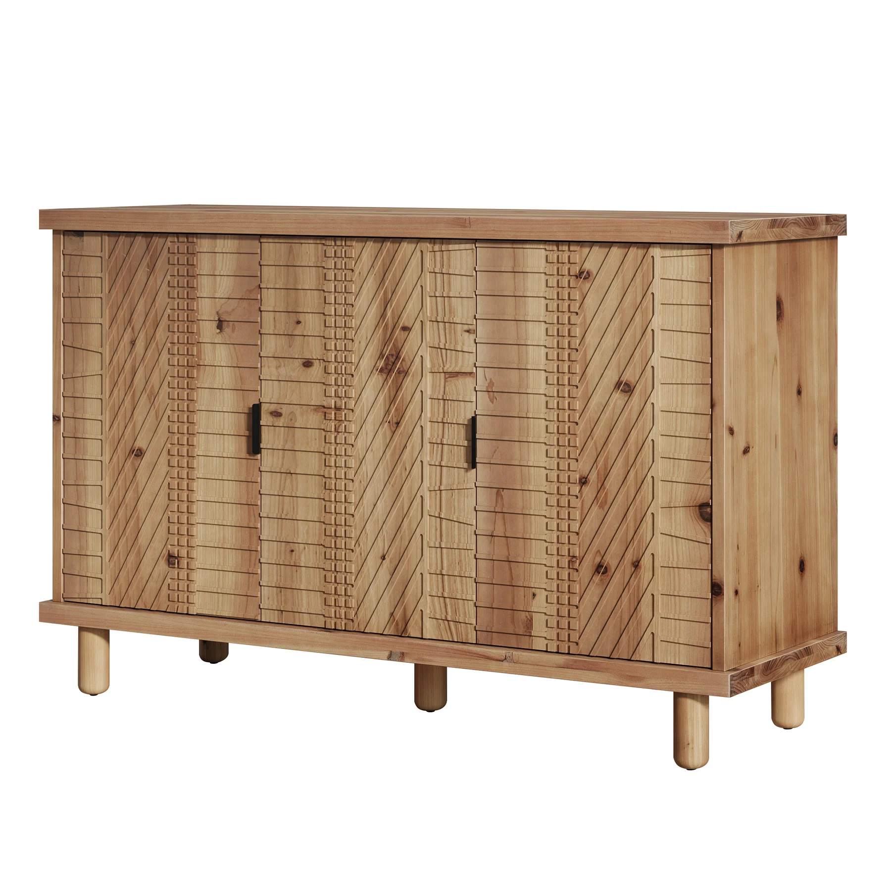Tribesigns 47.6-Inch Farmhouse Sideboard Cabinet with 3 Doors, Solid Wood Buffet Cabinet for Kitchen - Image 13