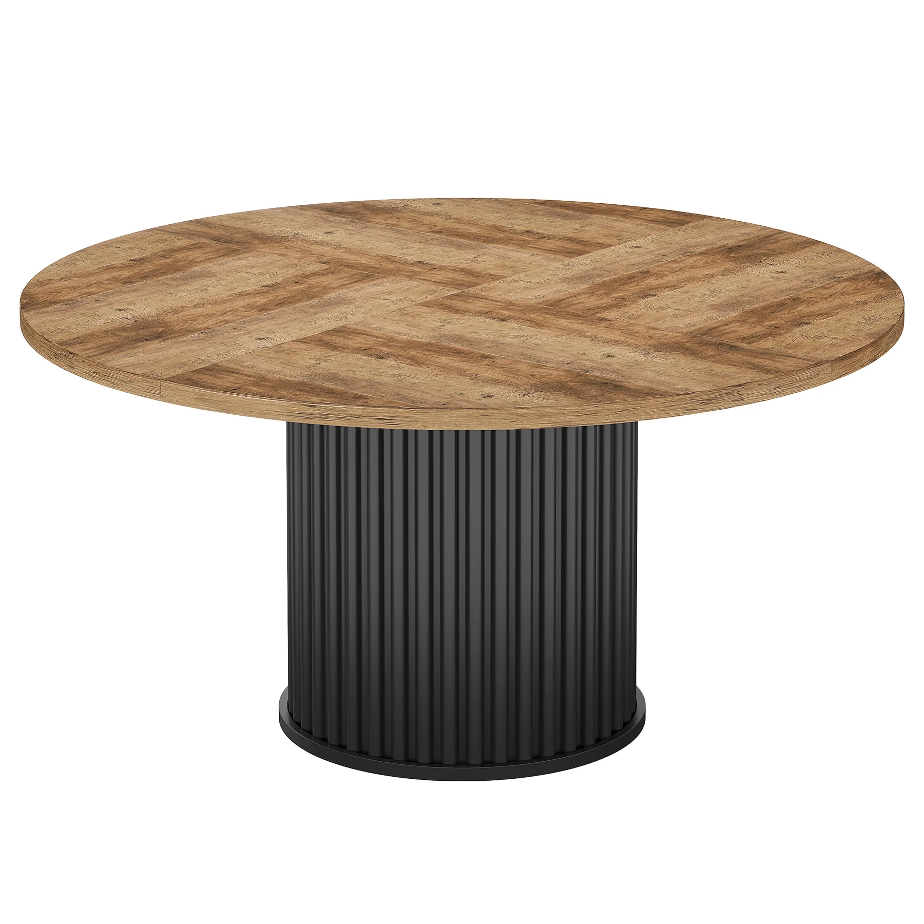 47" Round Dining Table for 4–6 People, Modern Farmhouse Kitchen Table with Fluted Pedestal Base - Image 19