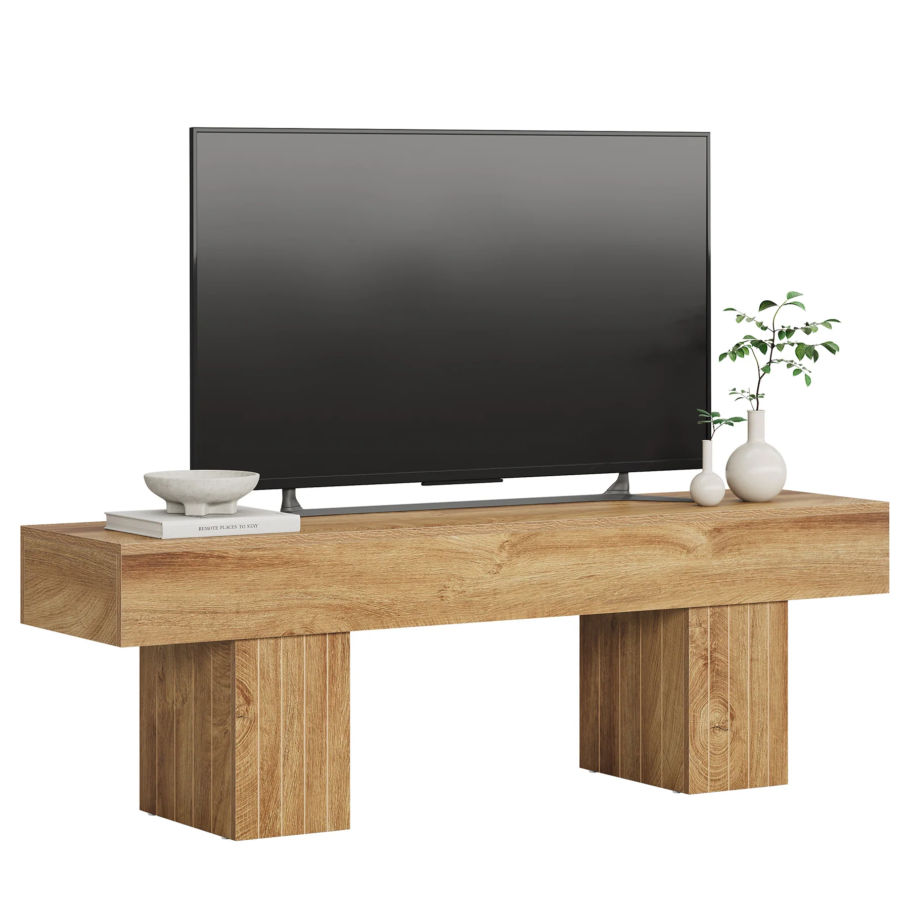 Tribesigns 55.1-Inch TV Stand for 55-Inch TVs with 300 lb Capacity, Farmhouse Media Console for Living Room - Image 6