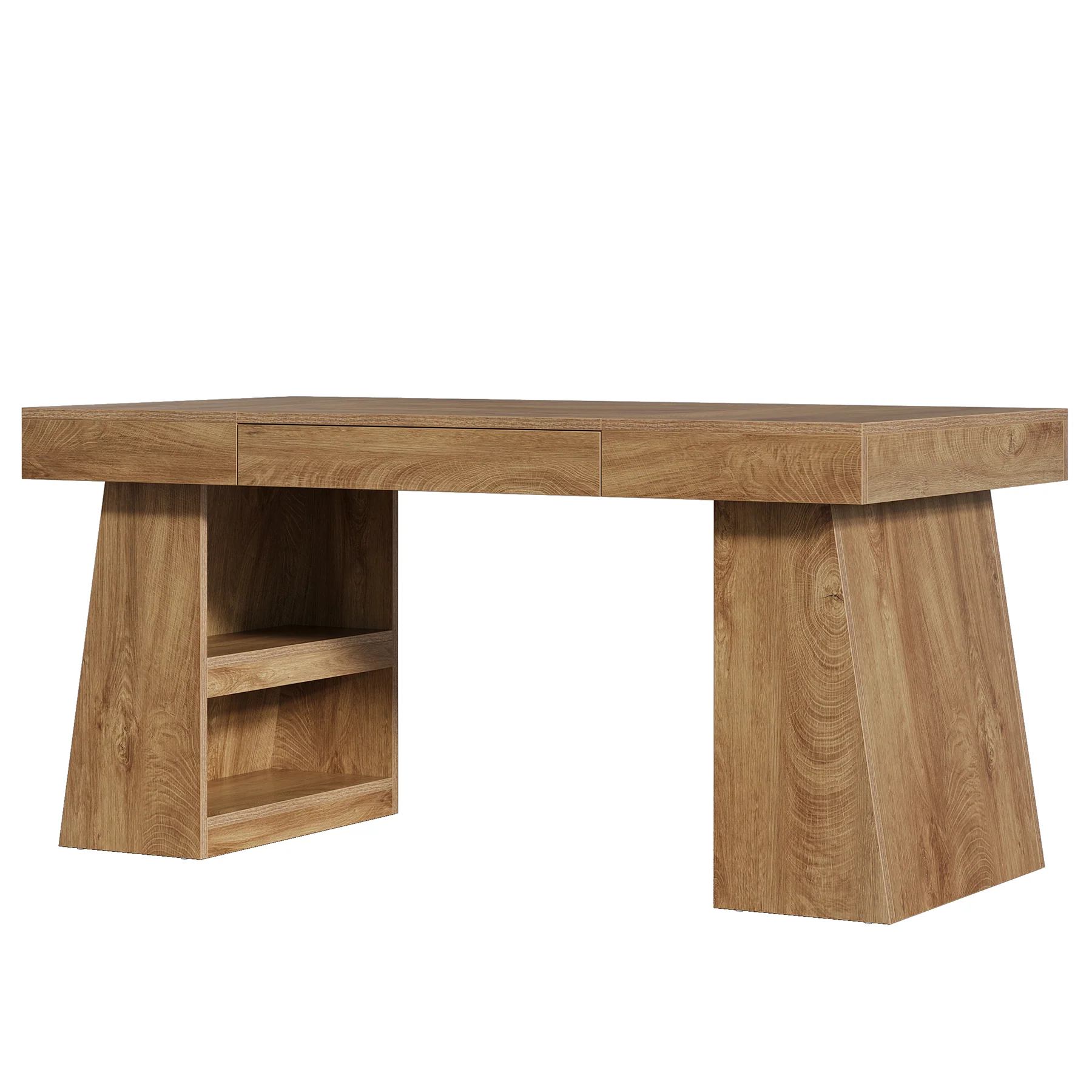 Tribesigns 55 Inch Dining Table for 4-6 People, Farmhouse Wooden Kitchen Table with Storage Drawer and Shelves - Image 9