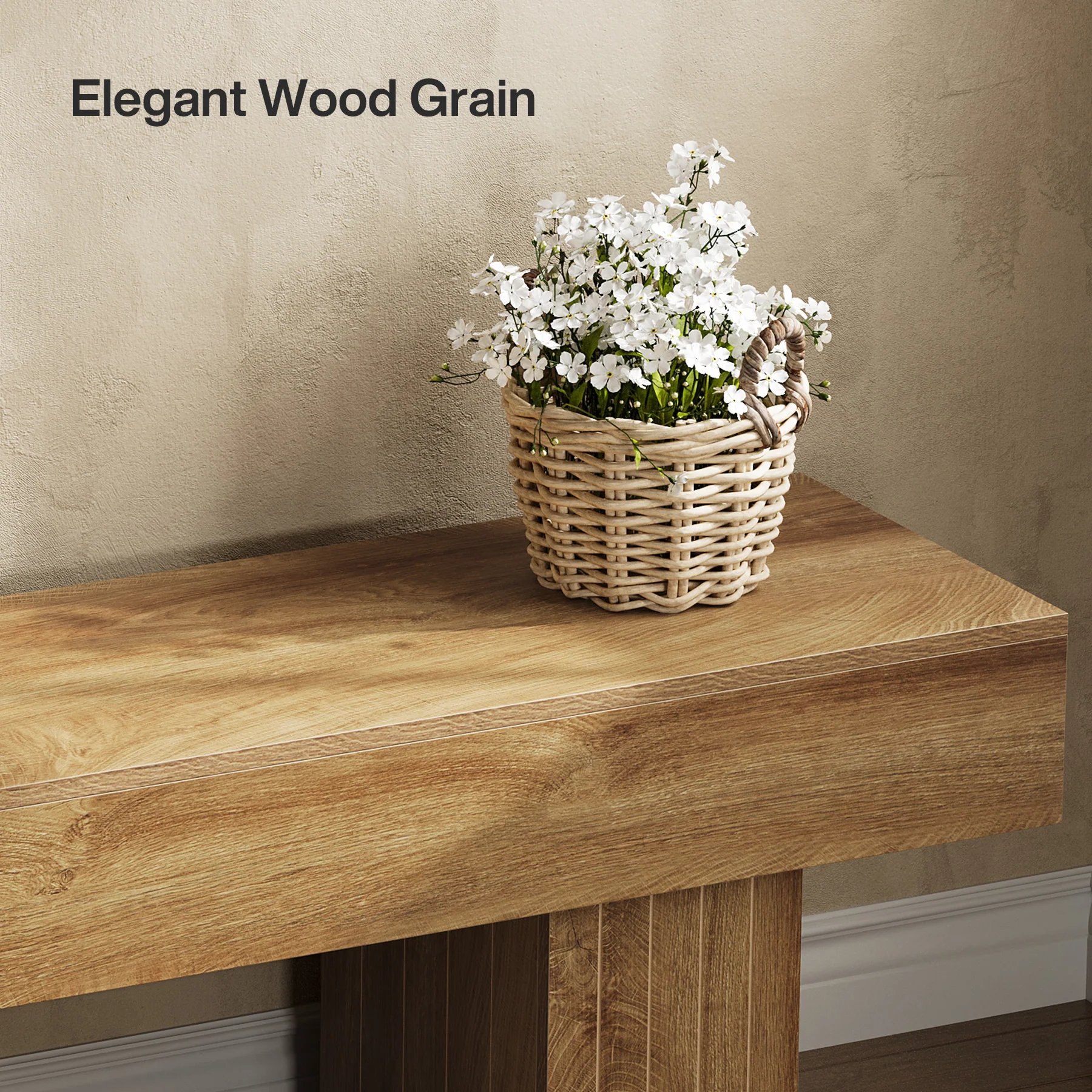 Tribesigns 55-Inch Wooden Entryway Bench with Broad Legs, Farmhouse Indoor Bench with 330 lb Capacity - Image 4