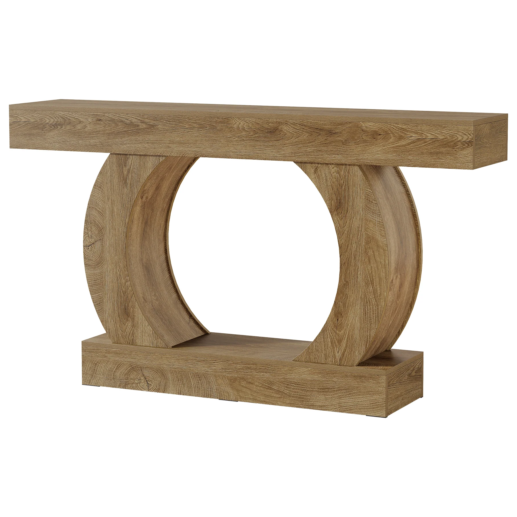 Tribesigns 59-Inch Farmhouse Console Table with Circular Open Base, 2-Tier Slim Entryway Table for Living Room and Hallway - Image 9