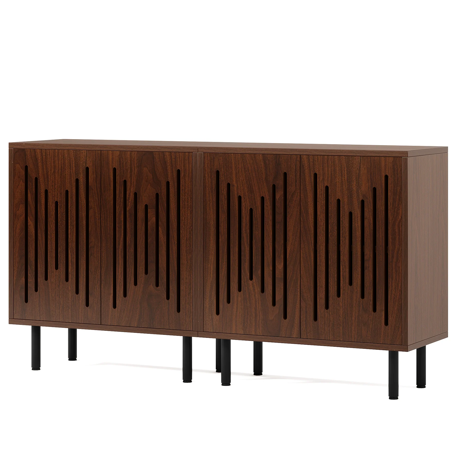 Tribesigns 59-Inch Vintage Sideboard Buffet Set of 2 with Adjustable Shelves, Farmhouse Storage Cabinet for Kitchen Living Room and Hallway - Image 11