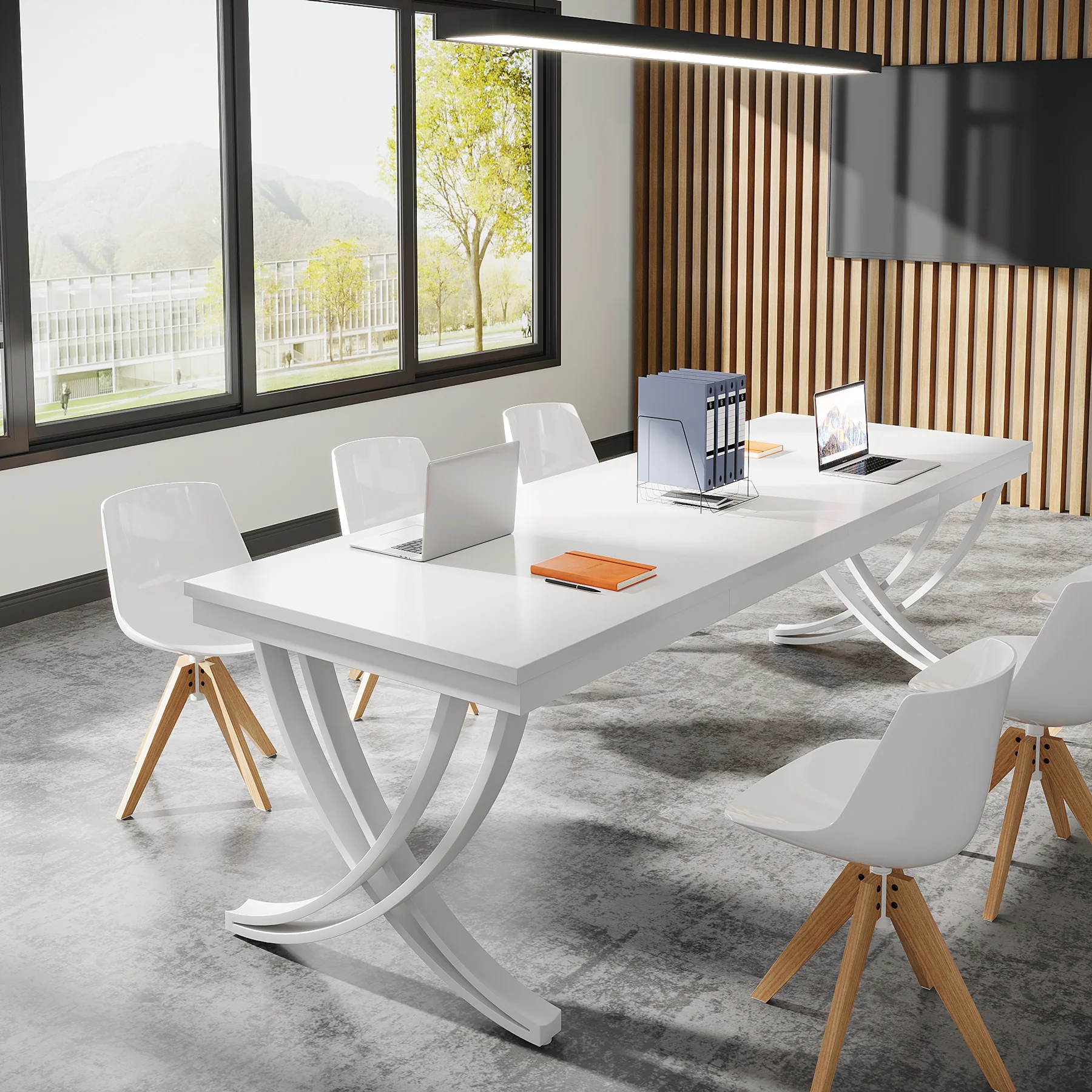 6.5FT Conference Table for 6-8 People, 78-Inch Rectangular Table with Metal Frame - Image 10