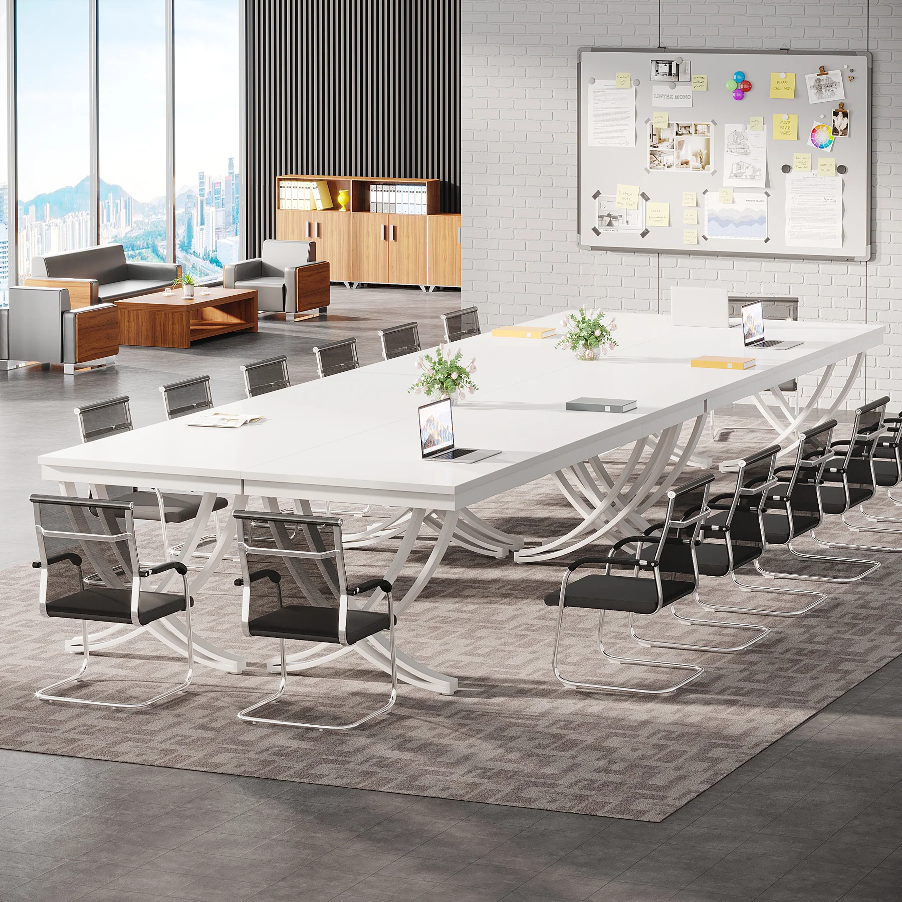 6.5FT Conference Table for 6-8 People, 78-Inch Rectangular Table with Metal Frame - Image 15