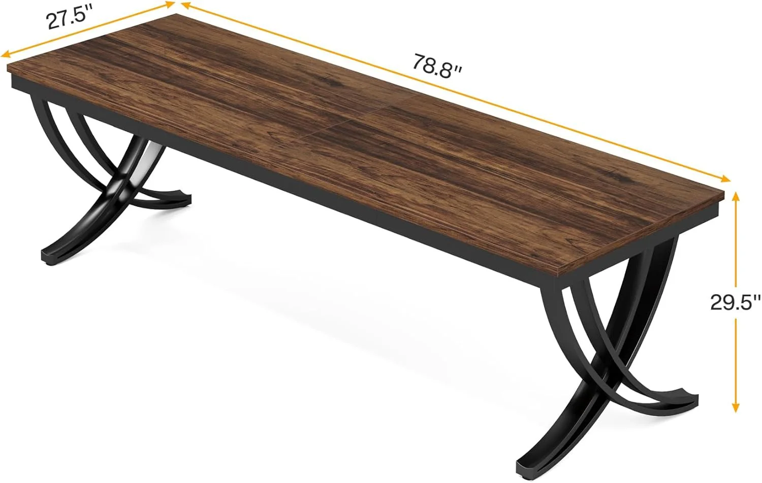 6.5FT Conference Table for 6-8 People, 78-Inch Rectangular Table with Metal Frame - Image 2