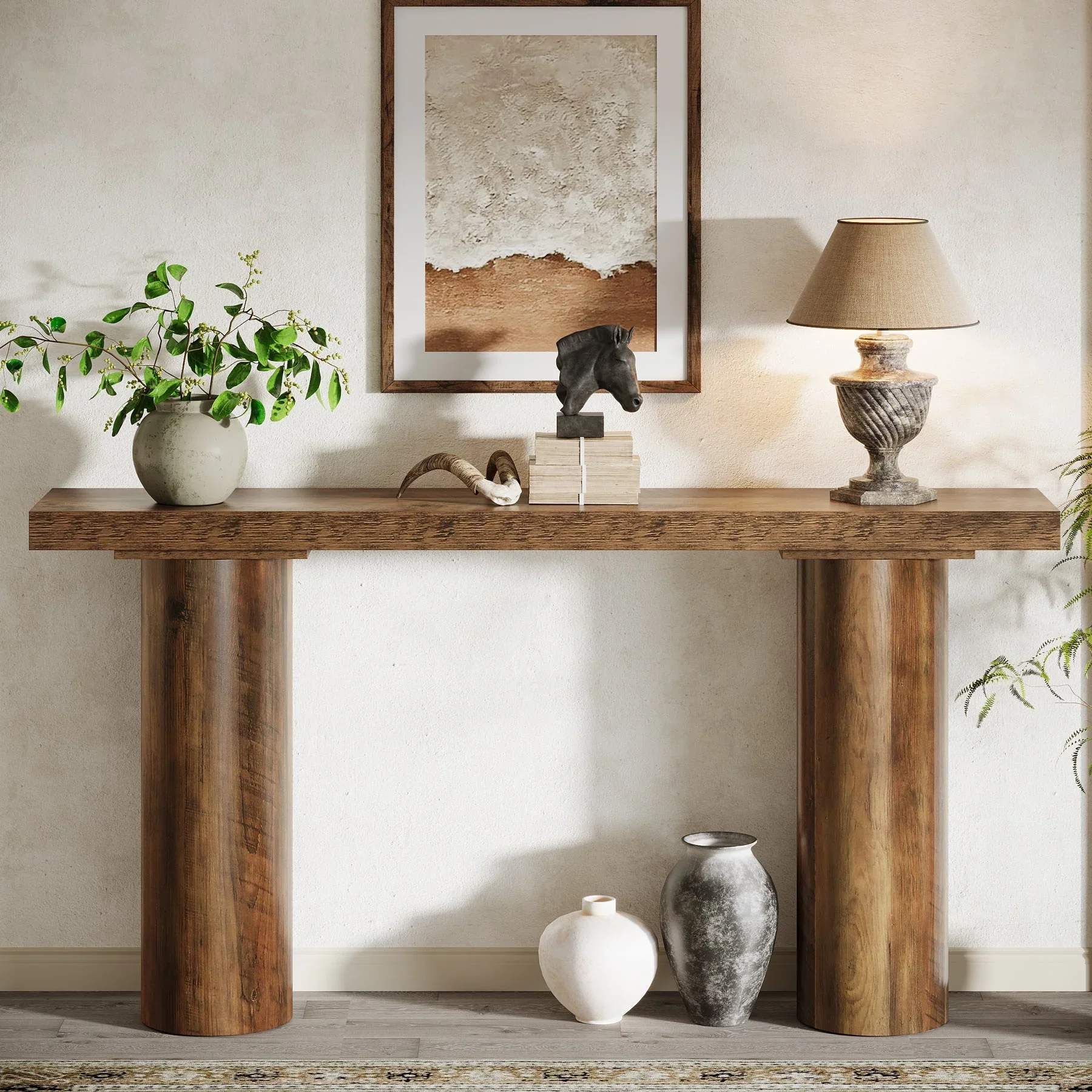 63" Console Table, Long Rustic Sofa Table Bar Table - Image 5
