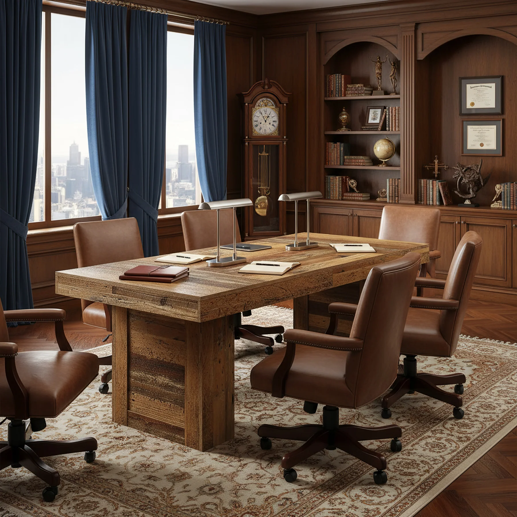 Tribesigns 63 Inch Farmhouse Executive Desk, Large Wooden Computer Desk with Heavy Duty Legs for Home Office - Image 7