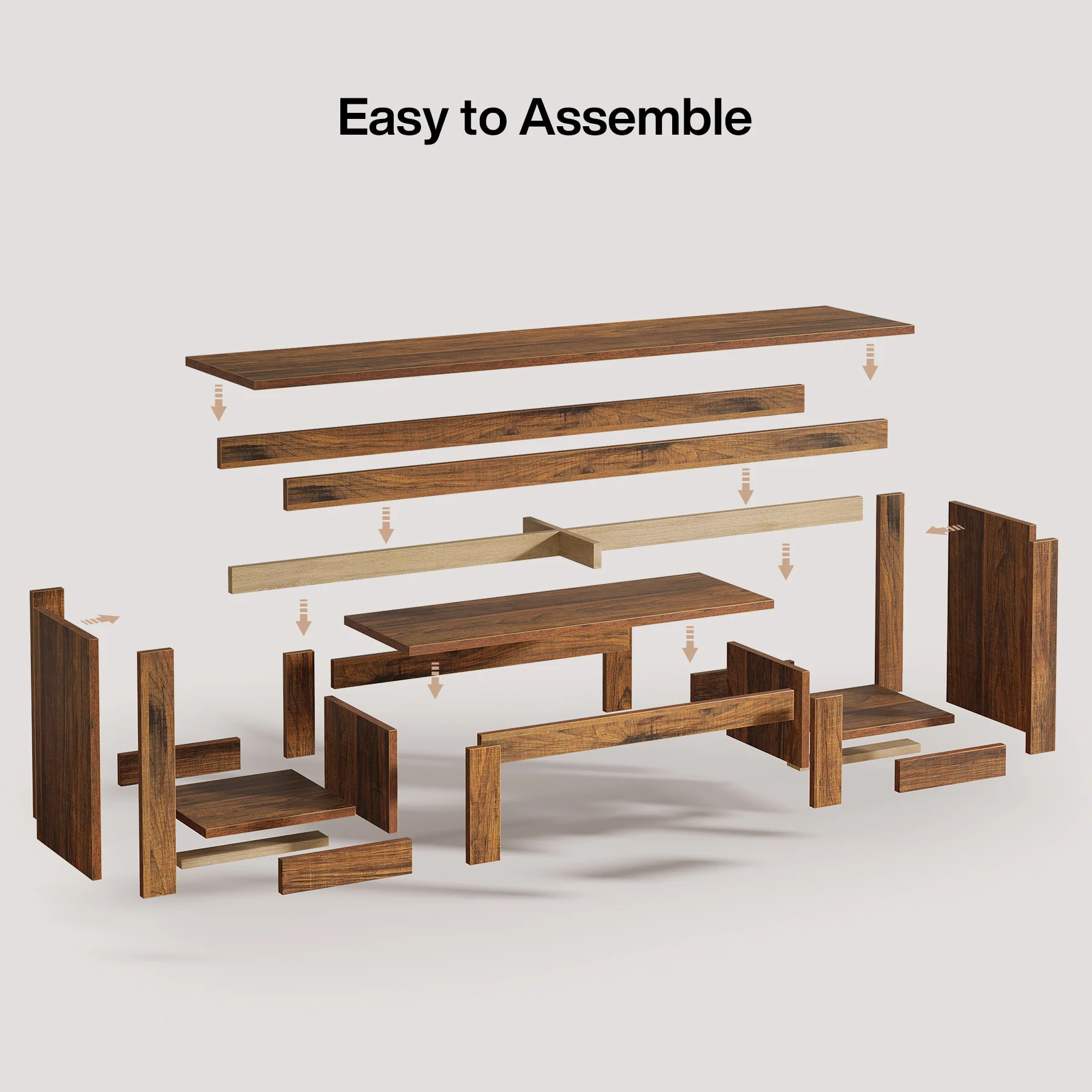 Tribesigns 63-Inch TV Stand, Farmhouse Entertainment Center with Open Storage Shelves for Living Room - Image 7
