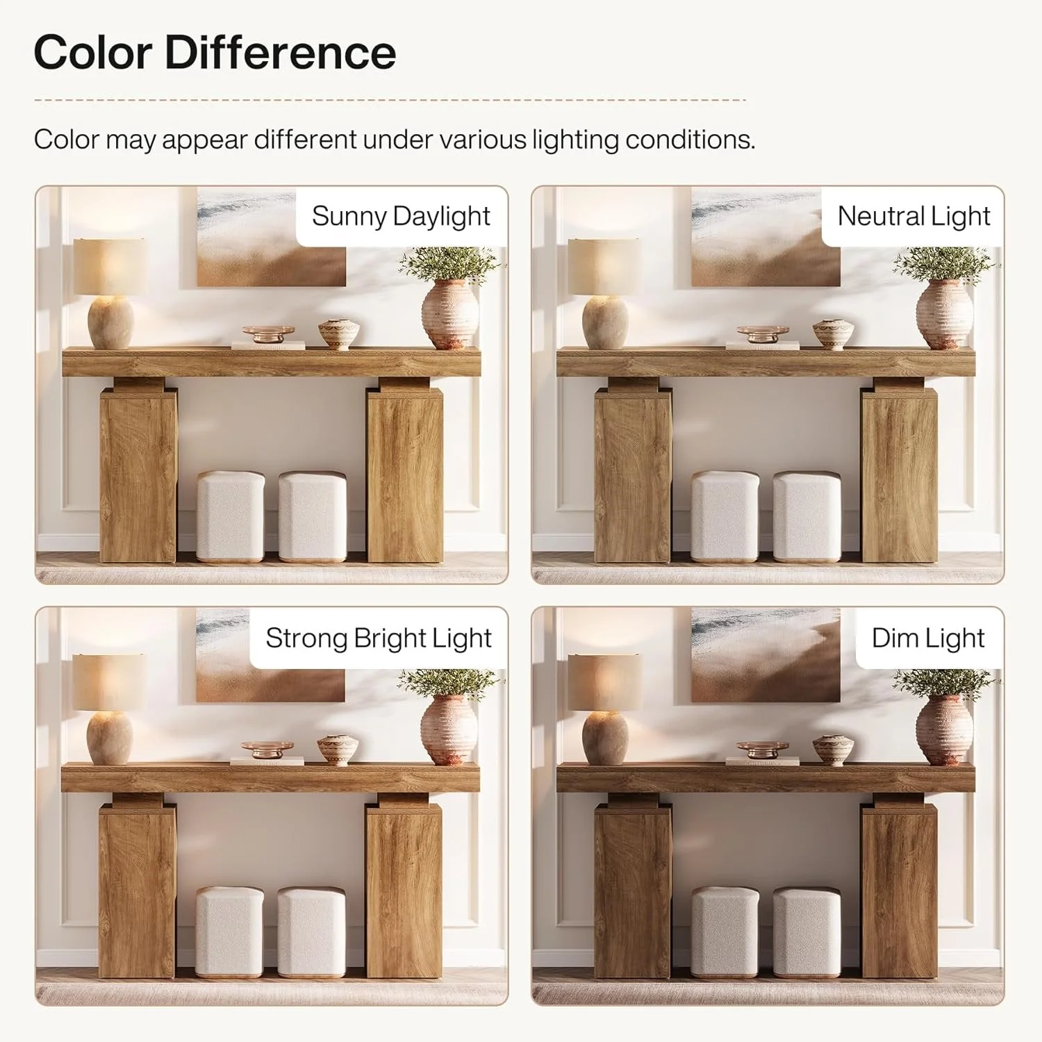 63 Inch Long Console Table for Entryway, Farmhouse Wooden Sofa Table for Living Room and Hallway - Image 9