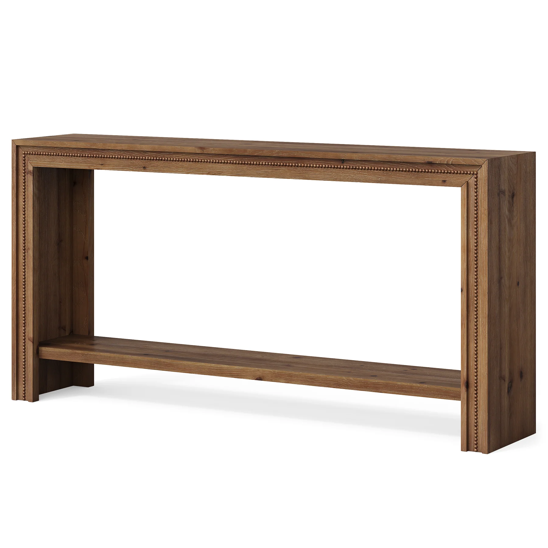Tribesigns 63-Inch Solid Wood Console Table with Rivet Detailing and 2-Tier Storage Shelf, Farmhouse Narrow Entryway Table for Living Room Hallway and Entryway - Image 10