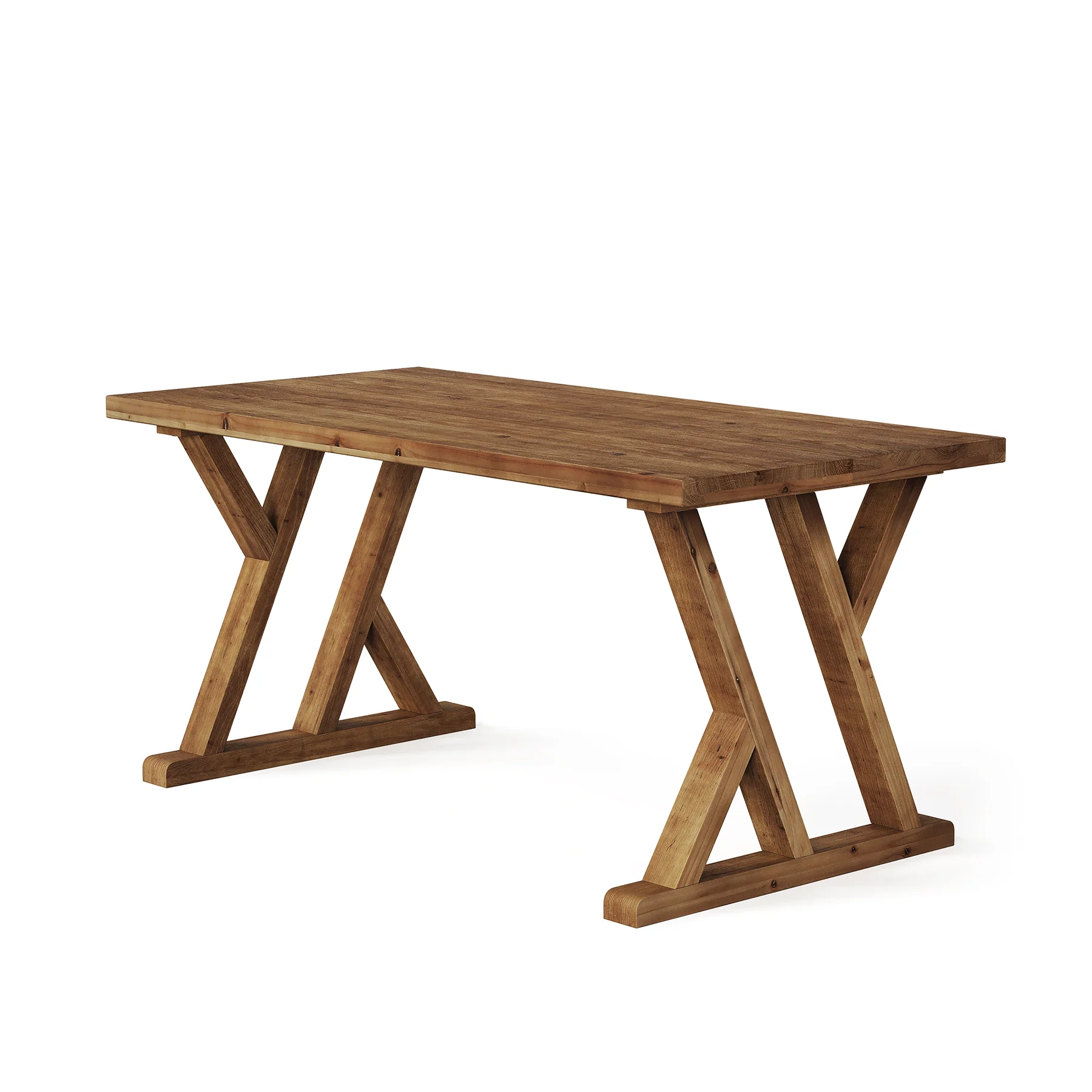 Tribesigns 63-Inch Solid Wood Dining Table with X-Shaped Legs, Rectangular Farmhouse Kitchen Table for 4-6 People Dining Room Rustic Brown - Image 9