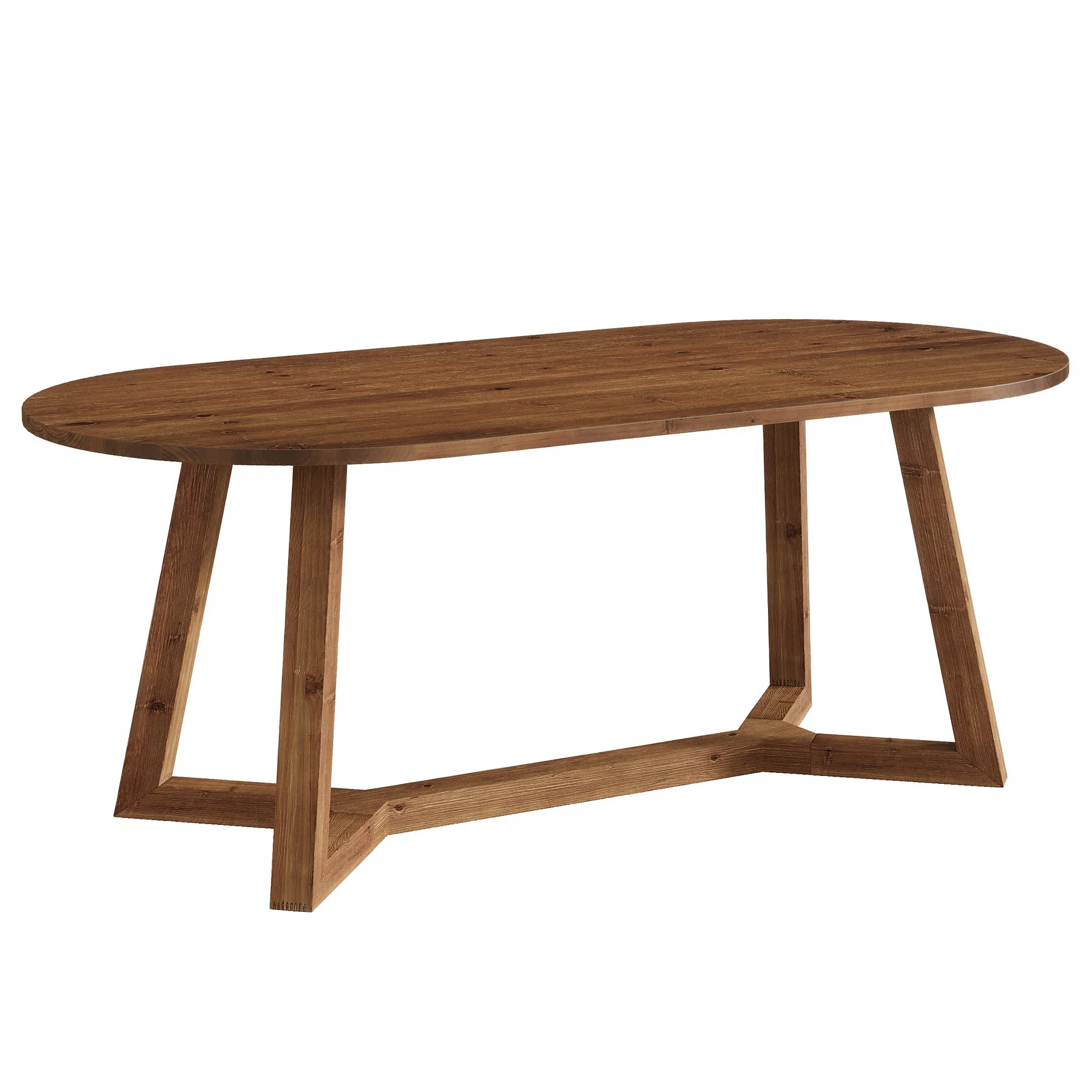 63" Oval Solid Wood Dining Table for 4-6, Farmhouse Kitchen Table with Sturdy Tapered Legs - Image 11