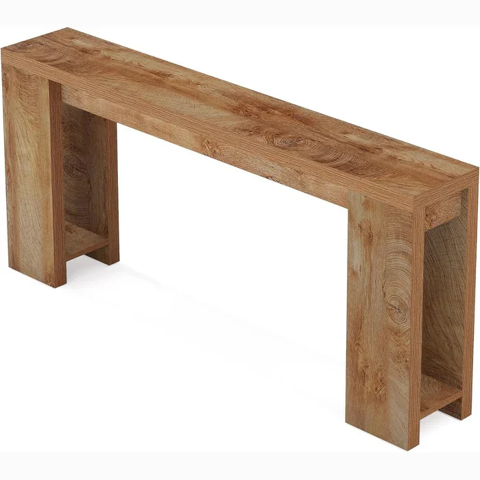 63" Rustic Farmhouse Console Table - Entryway & Sofa Table with Storage - Image 7