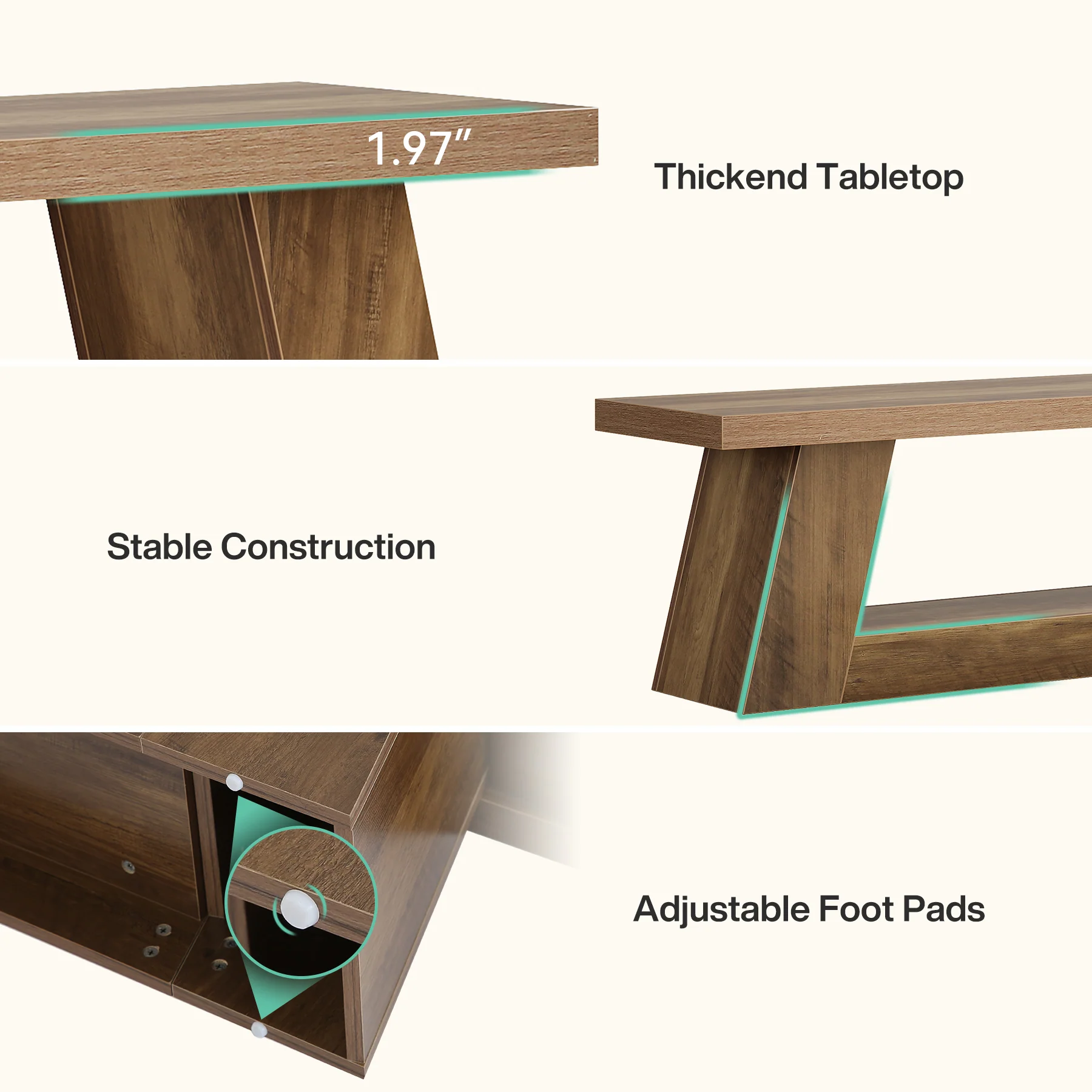 63" TV Stand for 55–75 Inch TVs with Storage Shelf, Rustic Media Console for Living Room Bedroom - Image 4