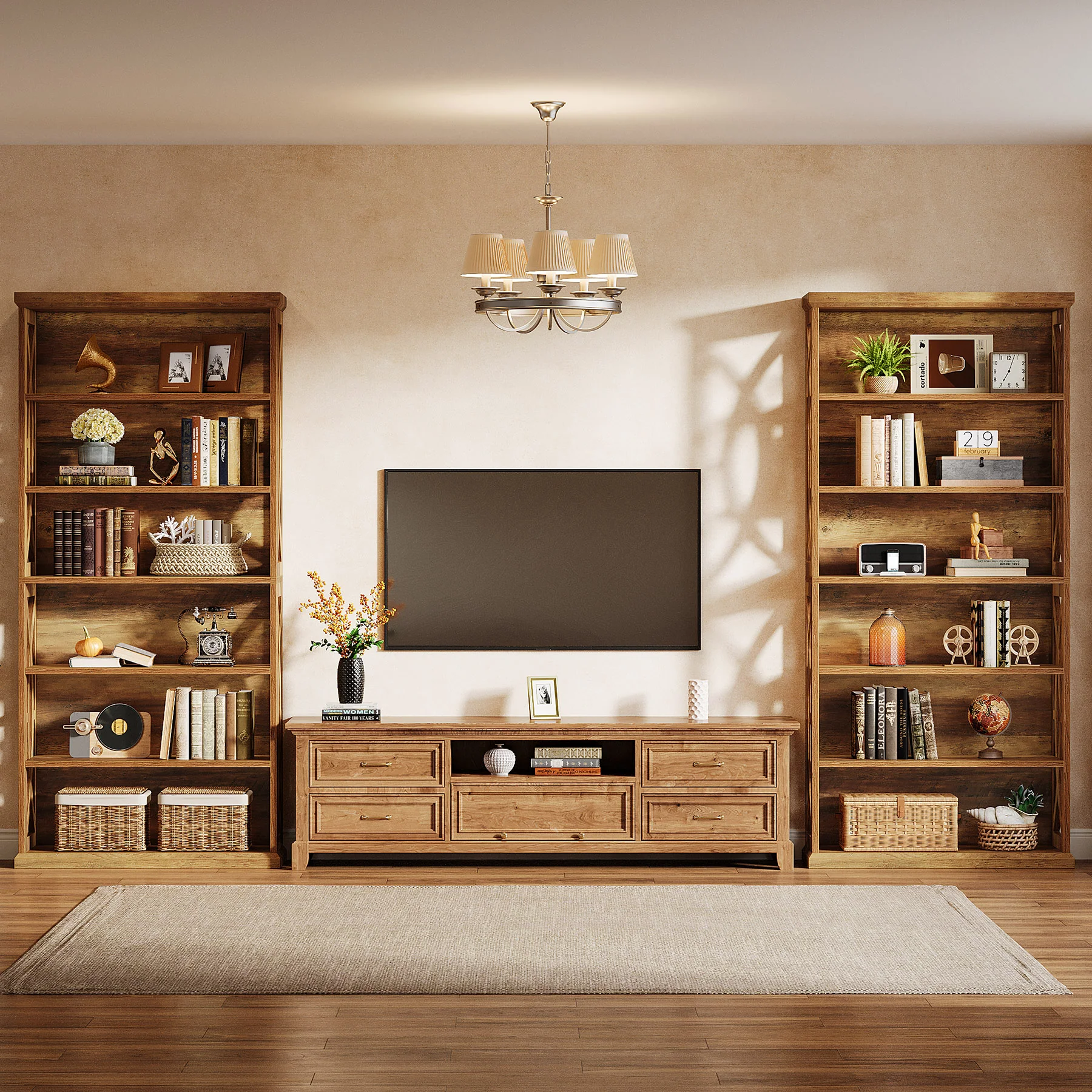 Tribesigns 70.8-Inch Tall Bookshelf, 6-Tier Rustic Wooden Bookcase with Anti-Tipping Kit - Image 8