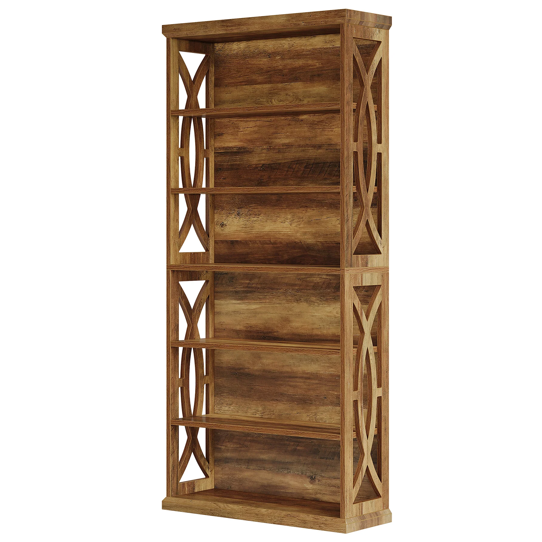 Tribesigns 70.8-Inch Tall Bookshelf, 6-Tier Rustic Wooden Bookcase with Anti-Tipping Kit - Image 9